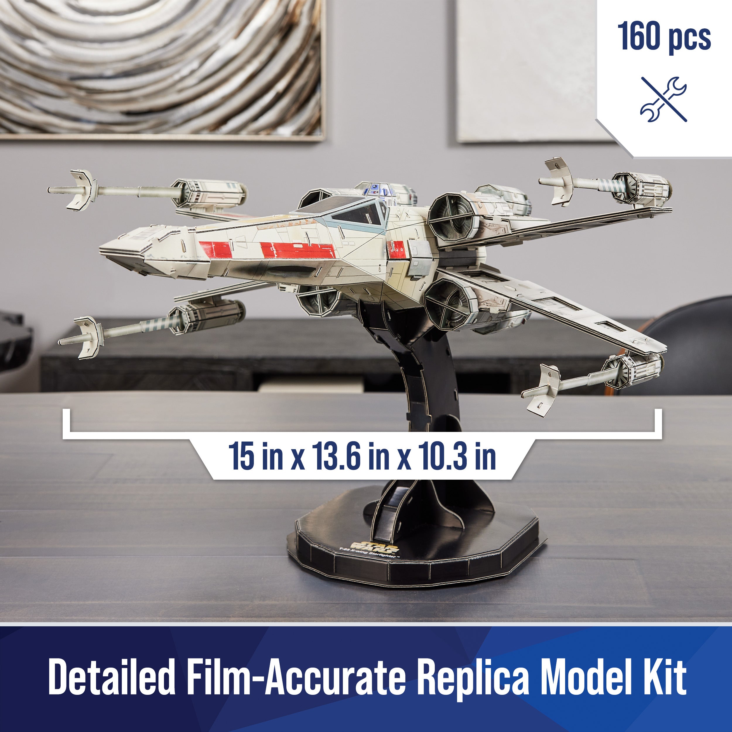 4D Build, Star Wars T-65 X-Wing Starfighter 3D Model Kit, Star Wars Collectible, Adult Puzzle, for Ages 12 & Up
