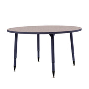 Adapte 48" Round Thermofused Activity Table with Adjustable Tapered Legs - Gray/Navy