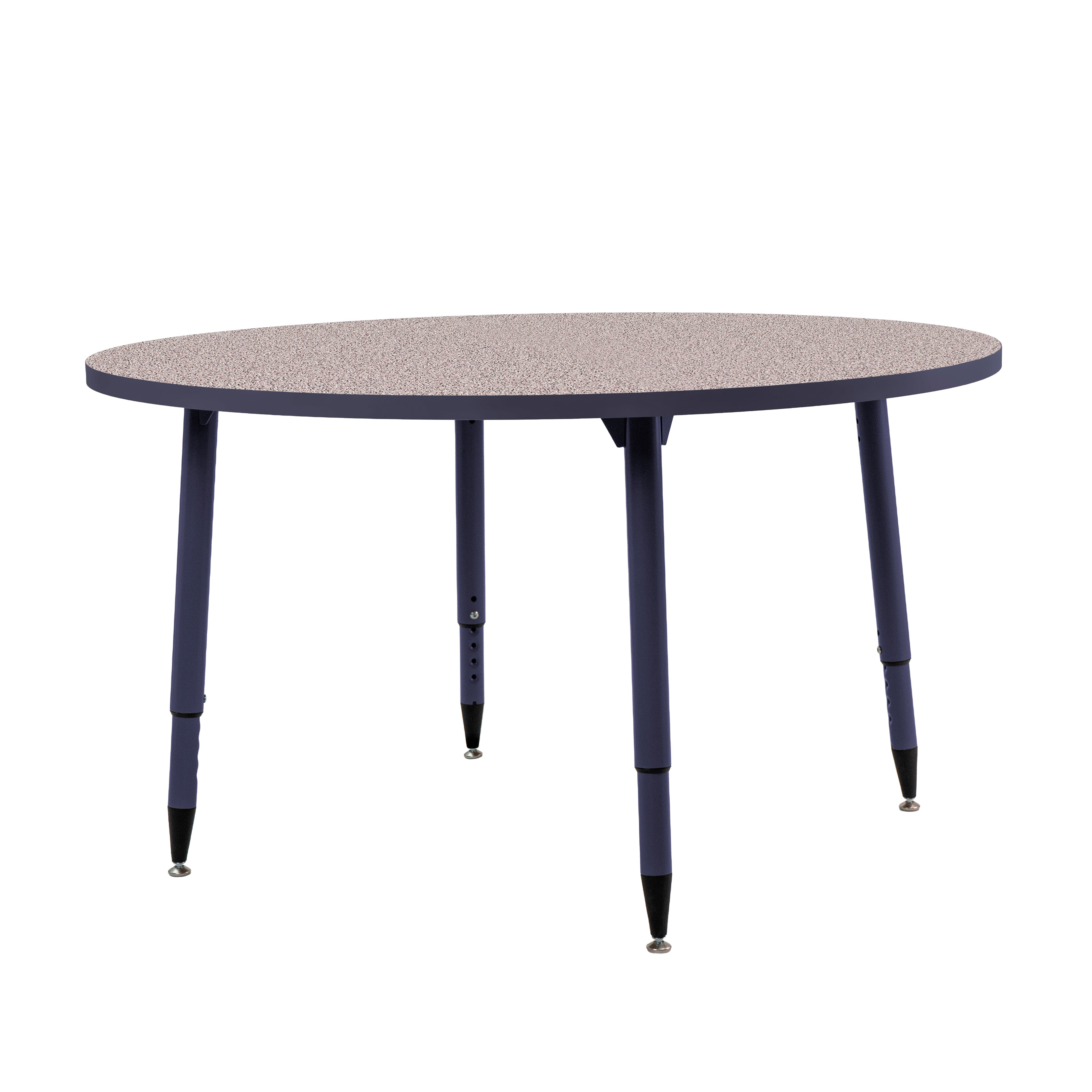 Adapte 48" Round Thermofused Activity Table with Adjustable Tapered Legs - Gray/Navy