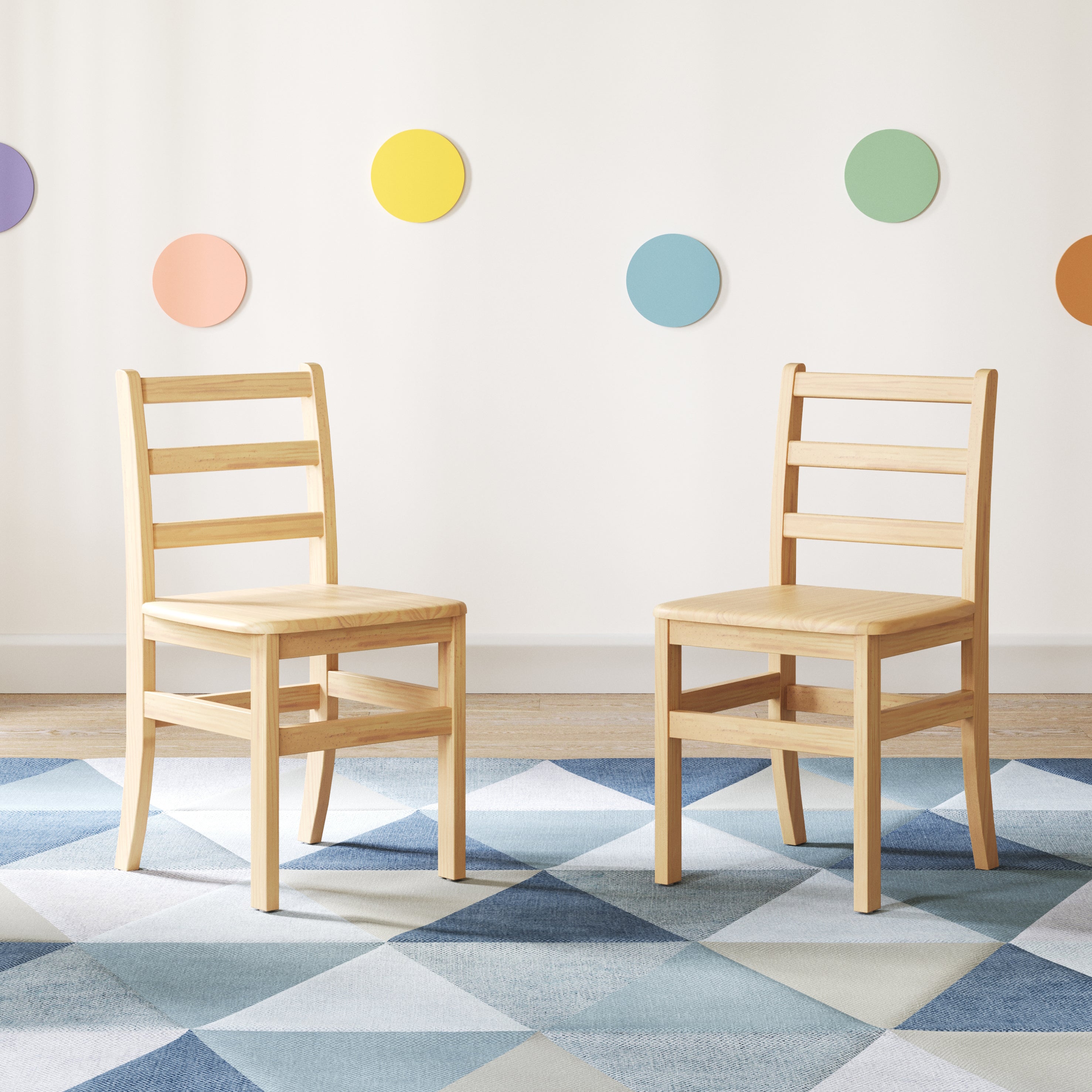 Little Innovator Hardwood Ladder Back Chairs, 16"