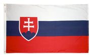 Slovakia Flag 5x8 ft. Nylon SolarGuard Nyl-Glo 100% Made in USA to Official United Nations Design Specifications.