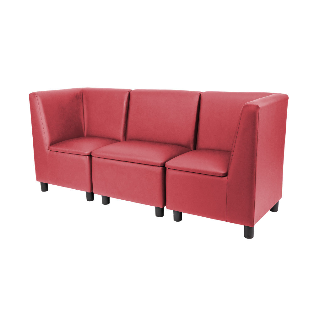 Kid Comfort Collective Modular Sectional, 3-Piece Set - Red