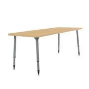 Adapte 30" x 72" Rectangle Woodgrain Activity Table with Adjustable Tapered Legs - Maple Grain/Silver