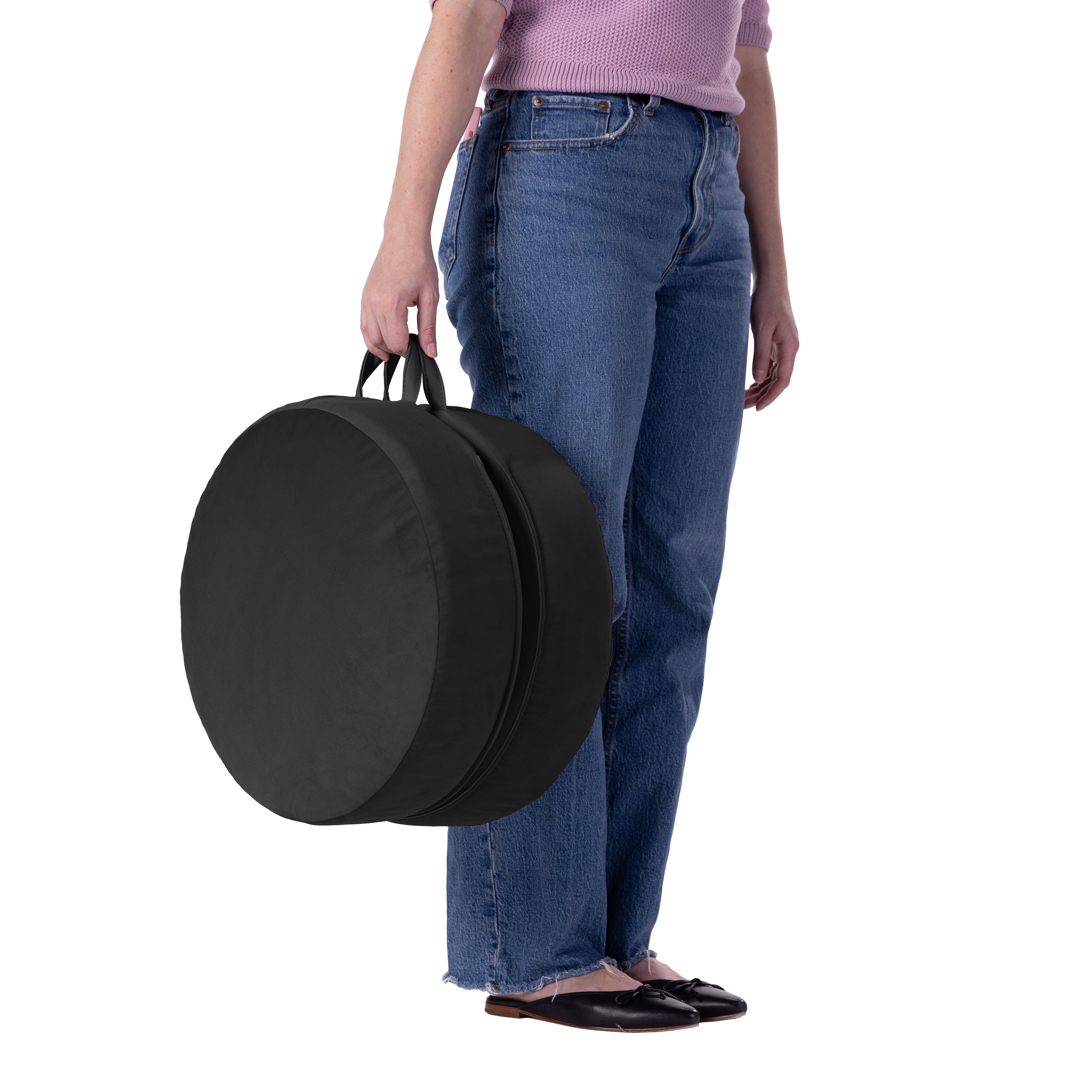 Overstuffed Microfiber Floor Cushions, 2-Piece - Onyx