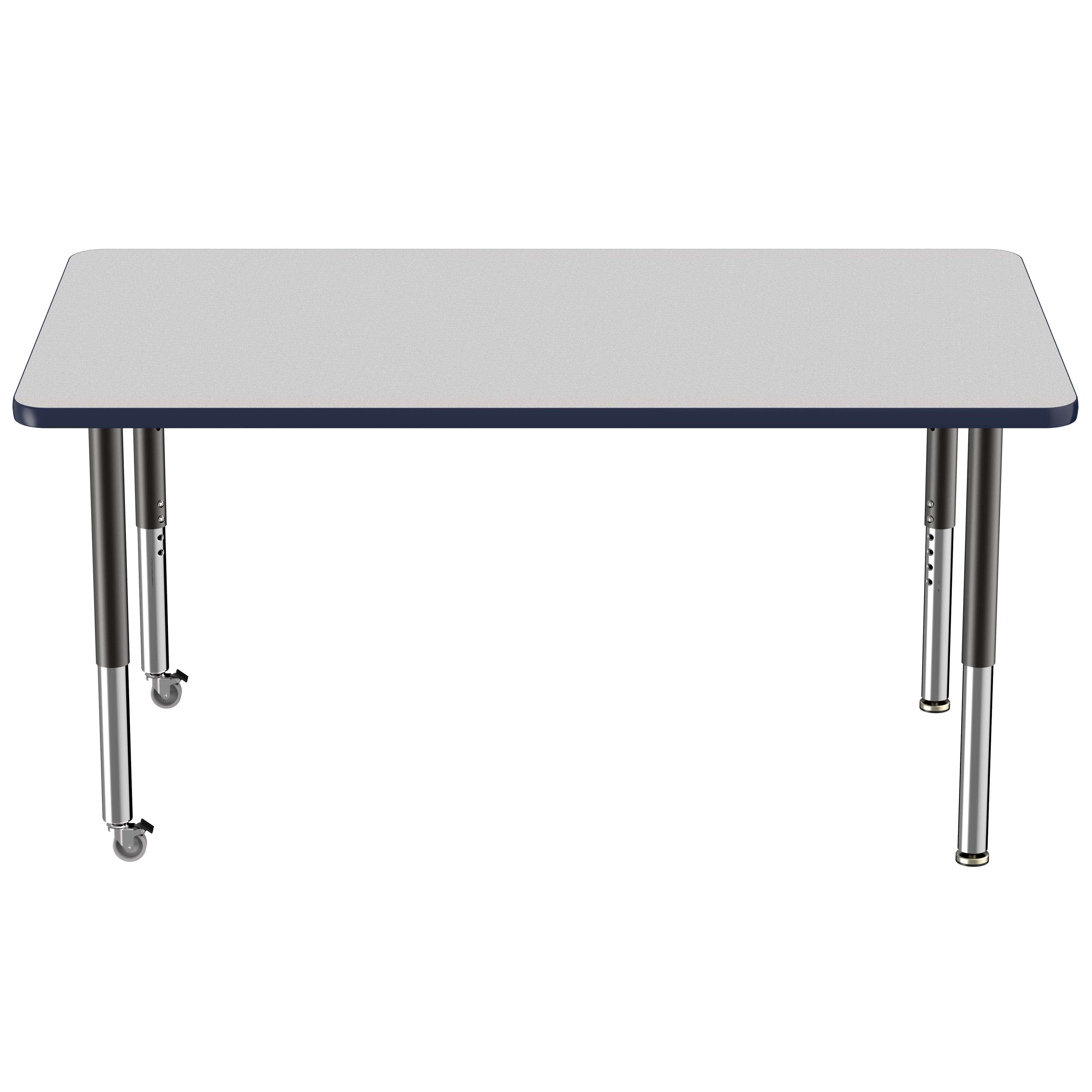36" x 60" Rectangle T-Molding Activity Table with Adjustable Super Legs - Gray/Navy/Black
