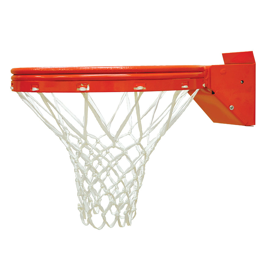 Basketball System - Titan   (Powder Coated) Black (6 in. x 6 in. Pole with 6 ft. Offset) - 72 in. Perforated Steel Backboard - Playground Breakaway Goal (Surface Mount)