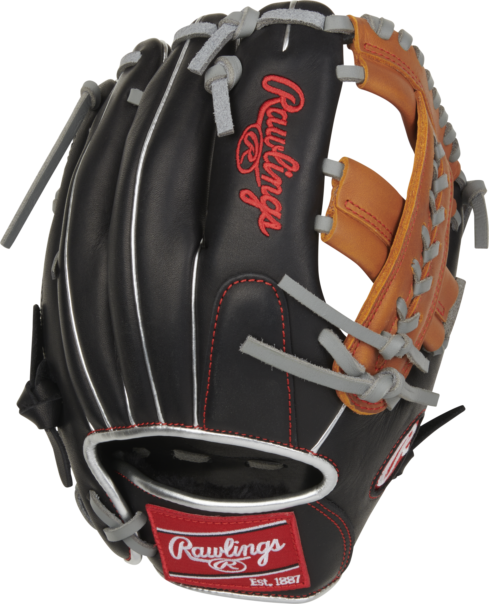 Rawlings R9 Baseball Contour Series 11-Inch Baseball Glove - Right Hand Thrower - Black/Tan