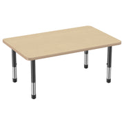 30" x 48" Rectangle Thermofused Activity Table with Adjustable Chunky Legs - Maple/Maple/Black