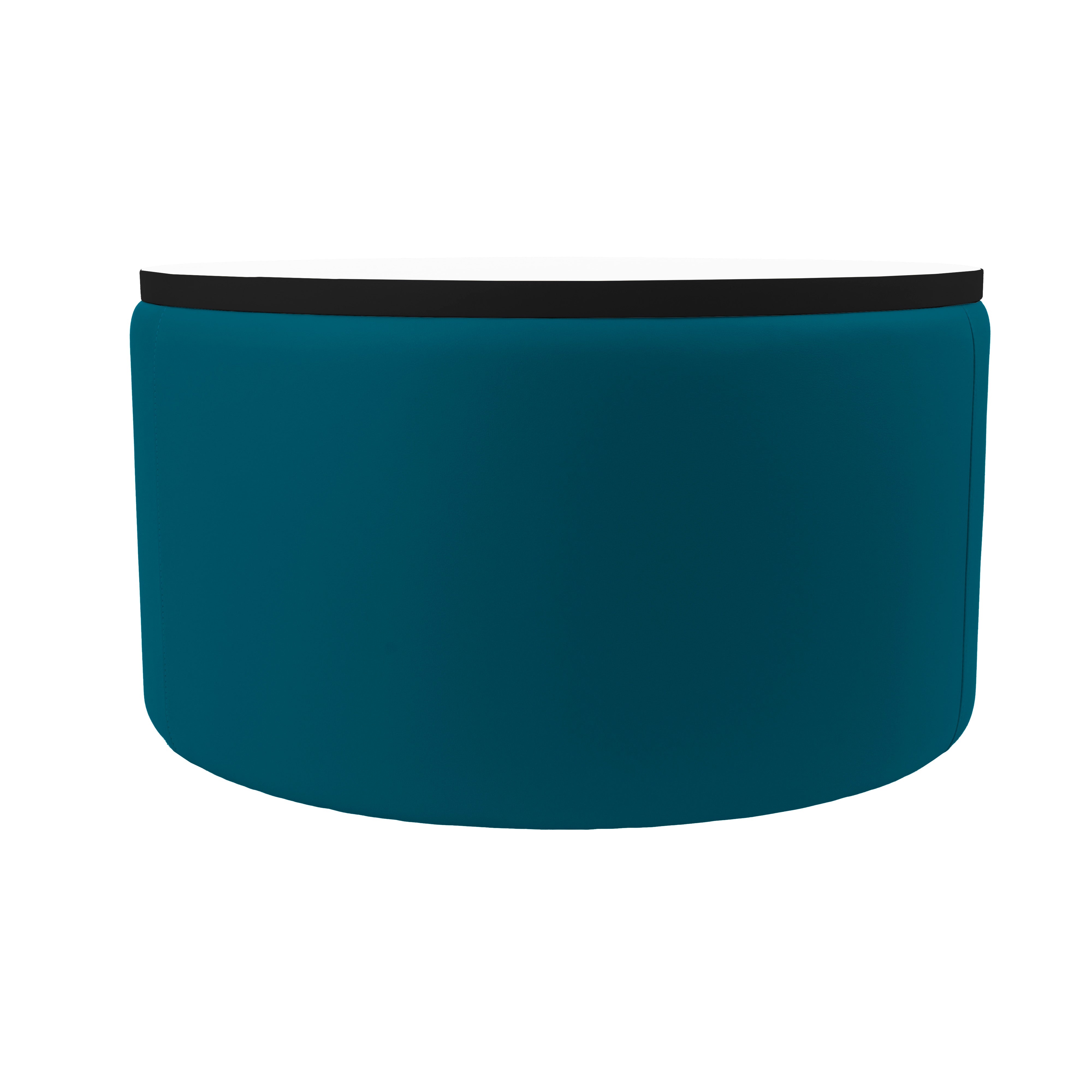 Pro Series Upholstered 30" Round Dry-Erase Ottoman Table 18" Height - Teal/Whiteboard