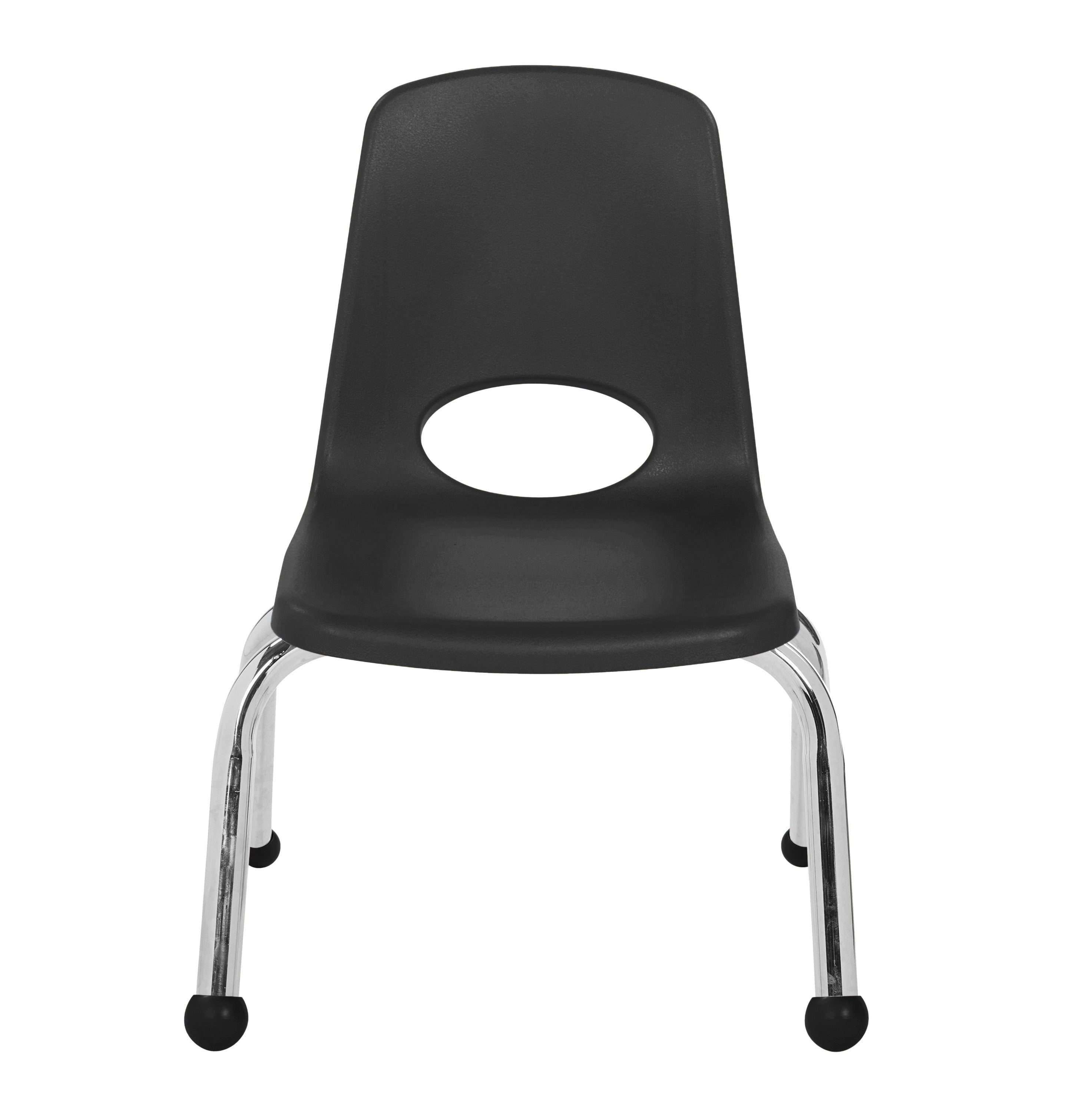 10" Stack Chair with Ball Glides - Black