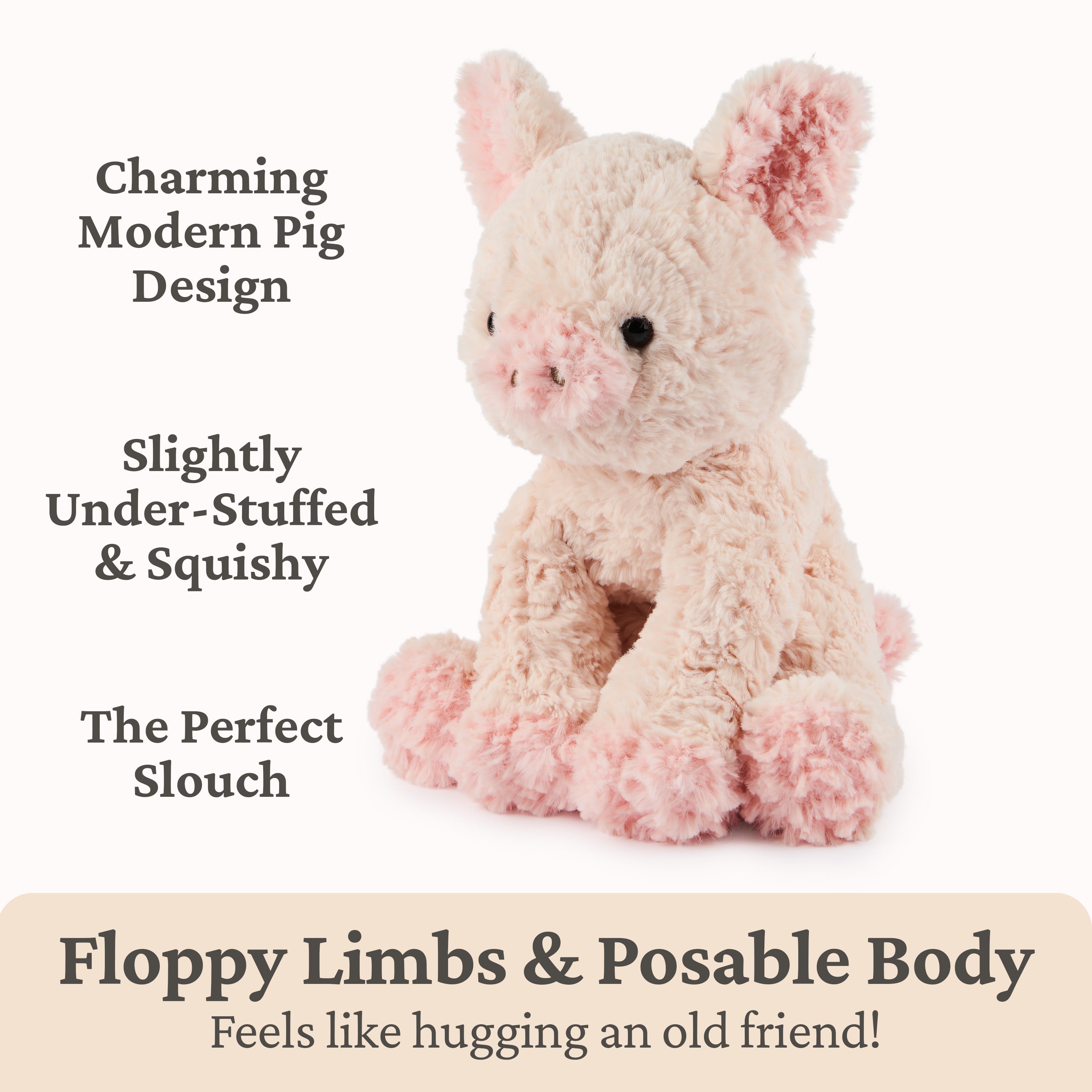 GUND Cozys Collection Pig Plush, Pig Stuffed Animal for Ages 1 and Up, Pink, 10”