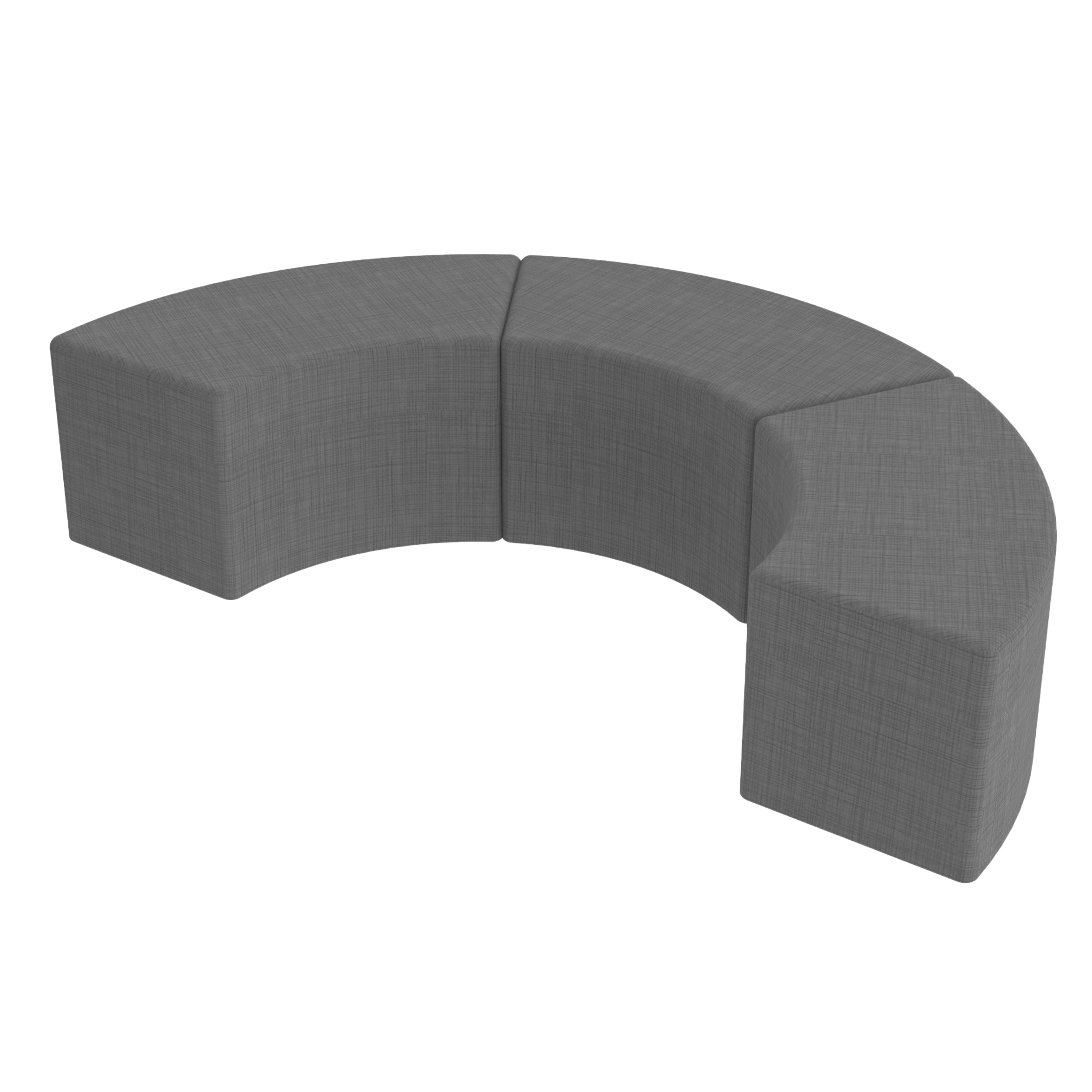 Pro Series Upholstered S Curve Ottoman 18" Height, 3-Piece - Slate Gray Crosshatch
