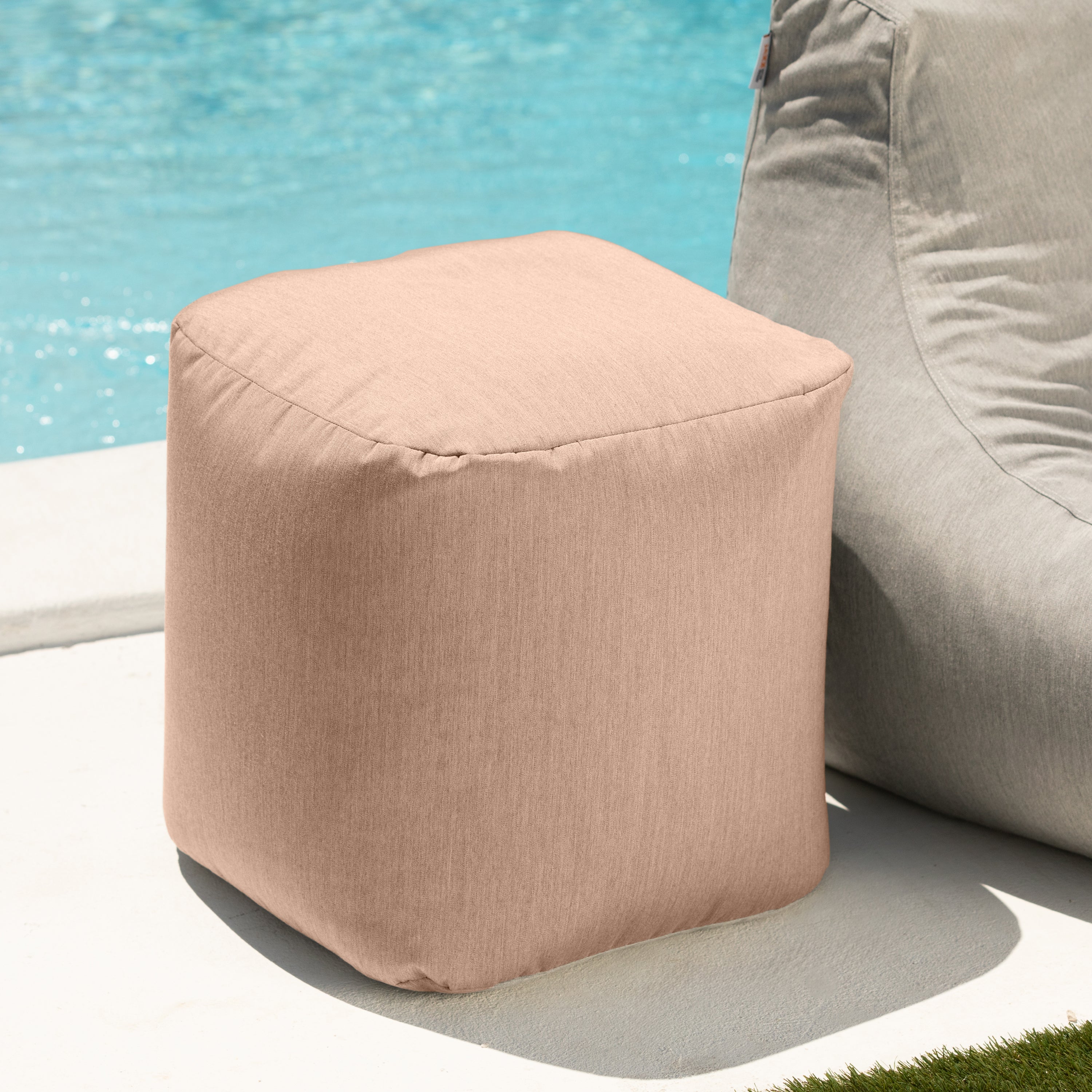 Jaxx Luckie Outdoor Patio Bean Bag Ottoman, Petal