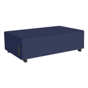 Pro Series Upholstered Rectangle Mobile Ottoman - Navy