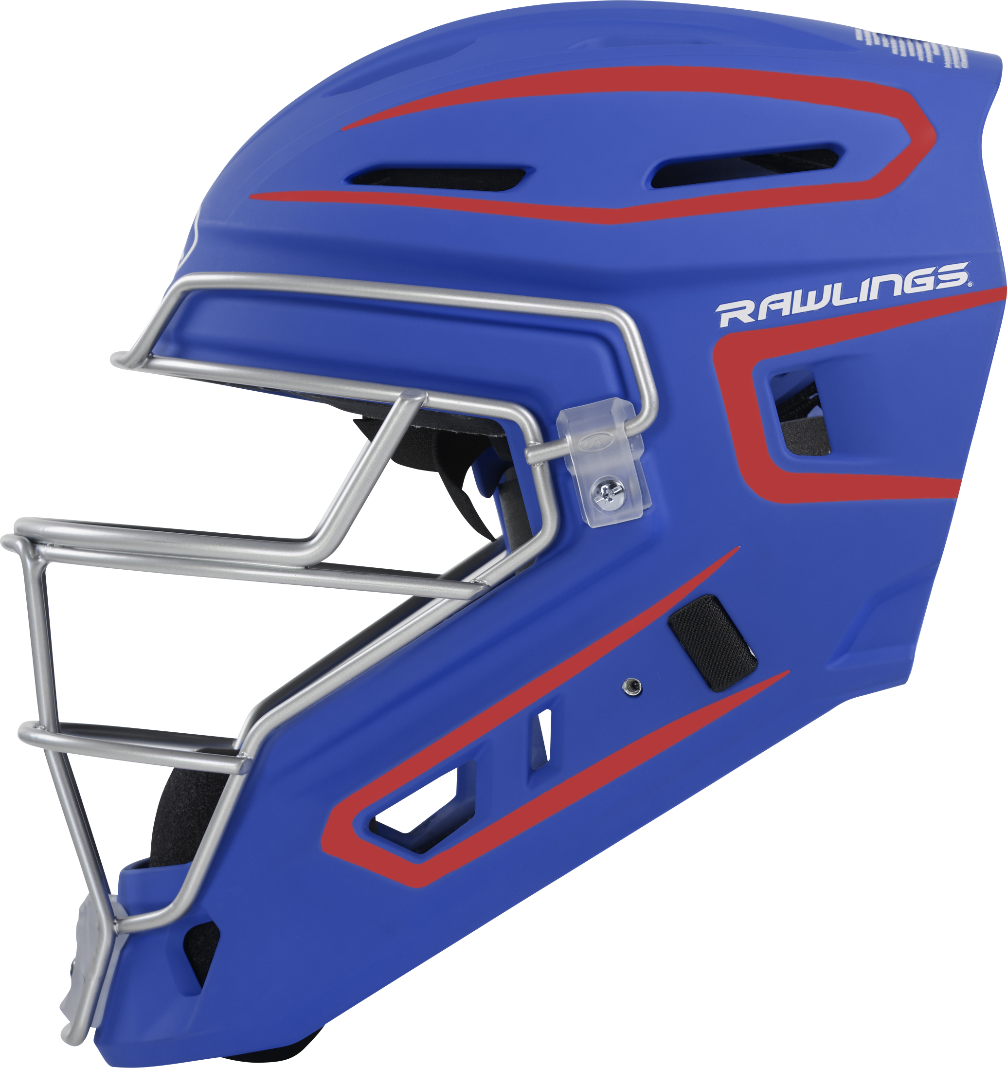 Rawlings Velo 2.0 Matte Junior Catchers Helmet - Royal/Scarlet