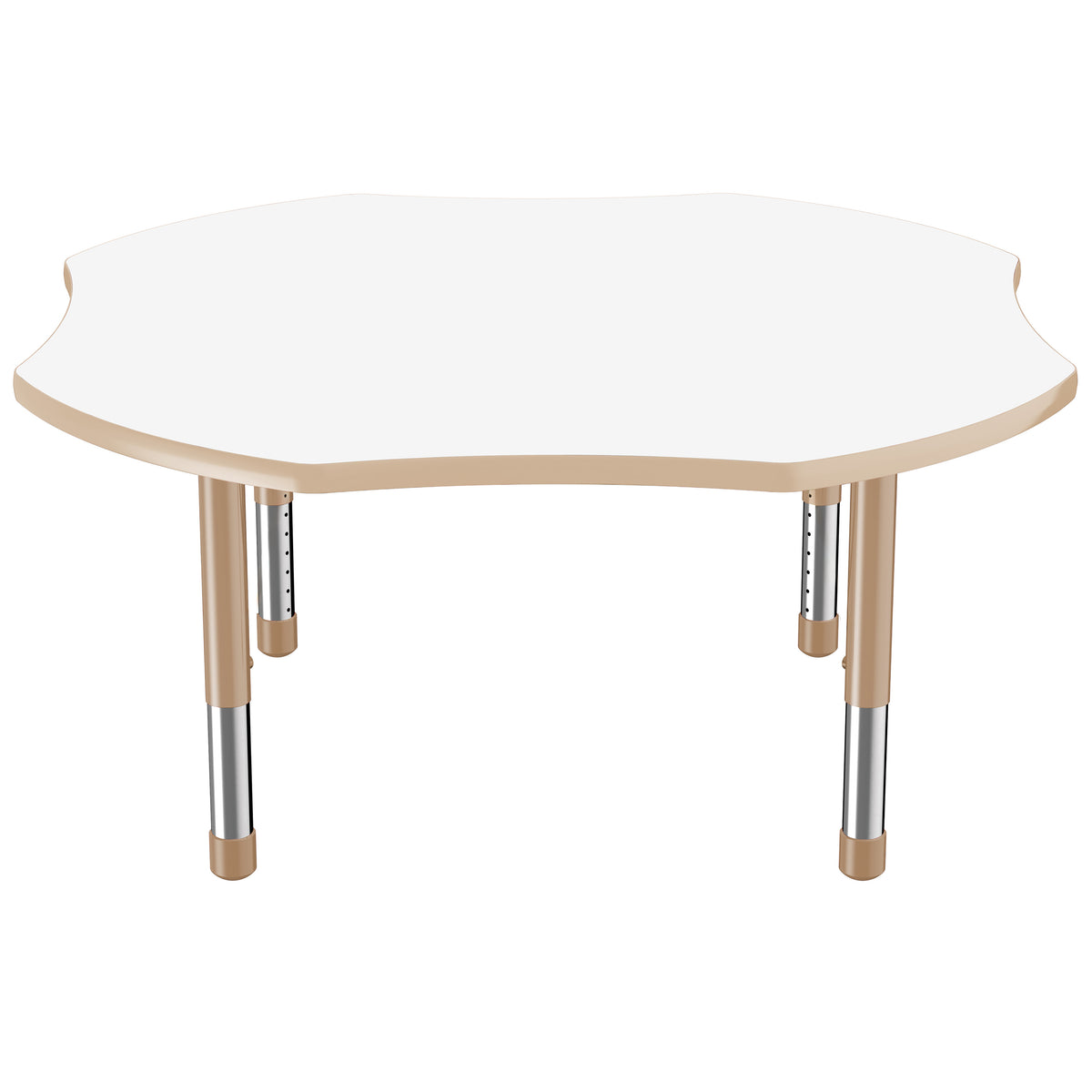 48" x 48" Clover Dry-Erase Activity Table with Adjustable Chunky Legs - Whiteboard/Sand