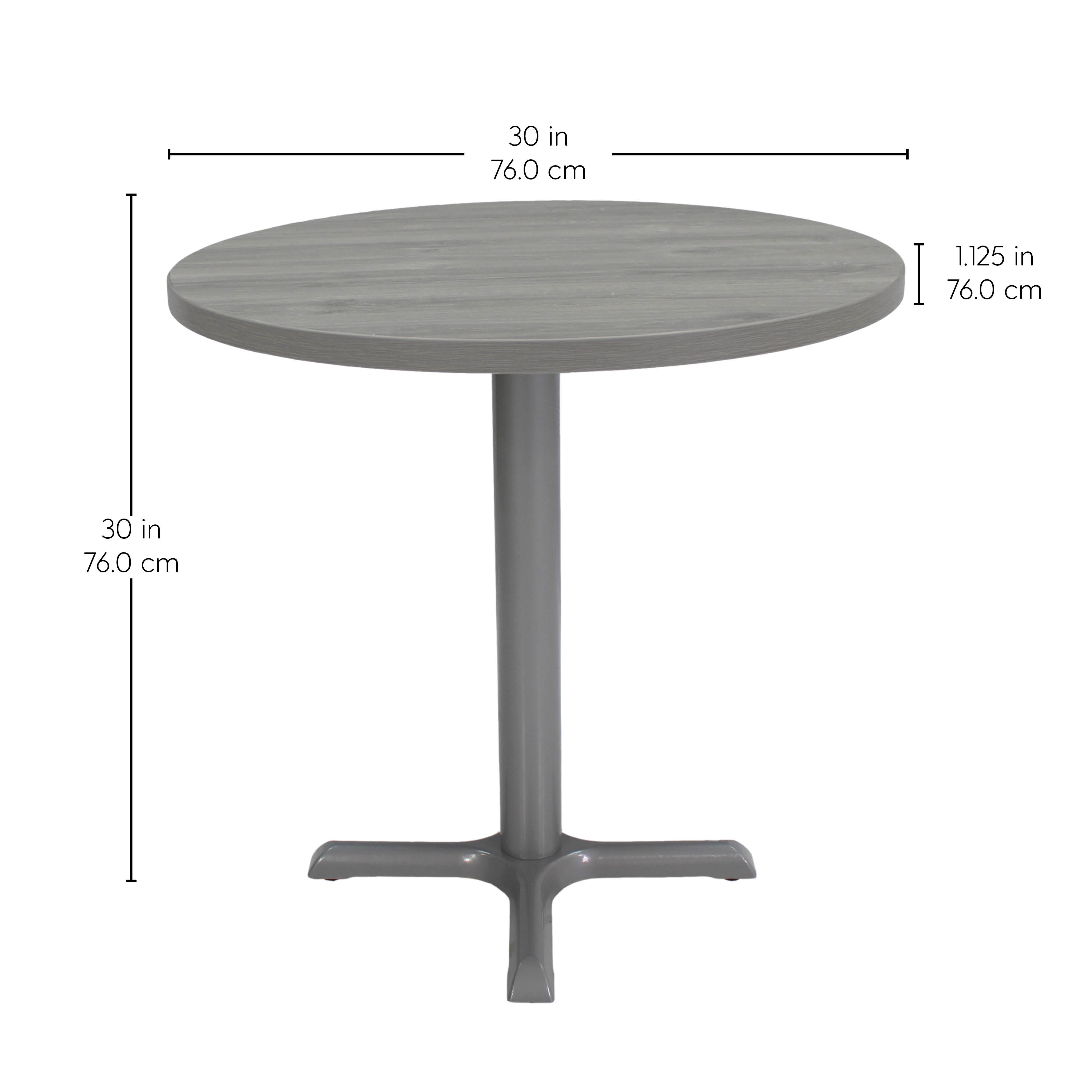 30" Round Cafe Bistro Table - Light Gray Wood/Silver