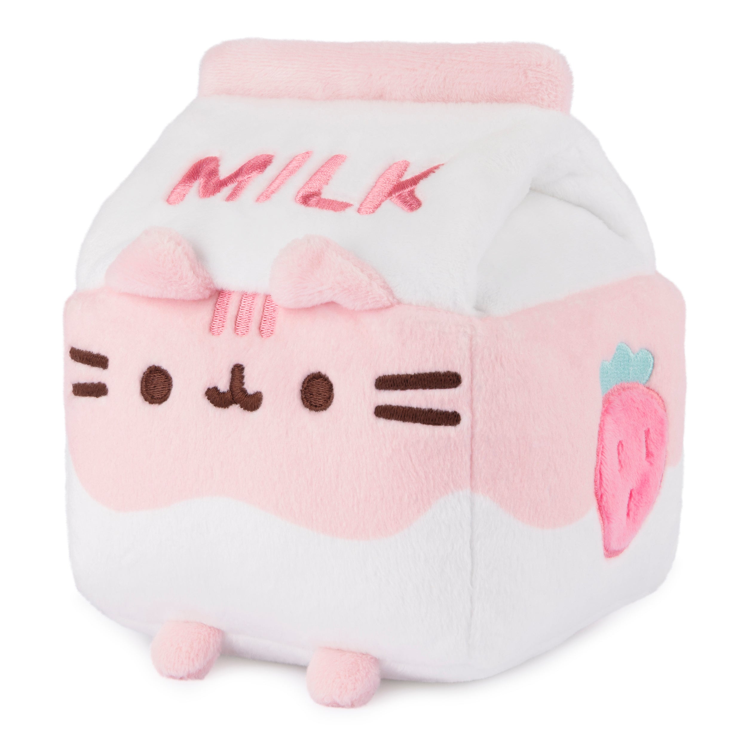 GUND Pusheen Strawberry Milk Plush Cat Stuffed Animal for Ages 8 and Up, Pink/White, 6”