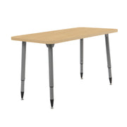 Adapte 24" x 48" Rectangle Woodgrain Activity Table with Adjustable Tapered Legs - Maple Grain/Silver