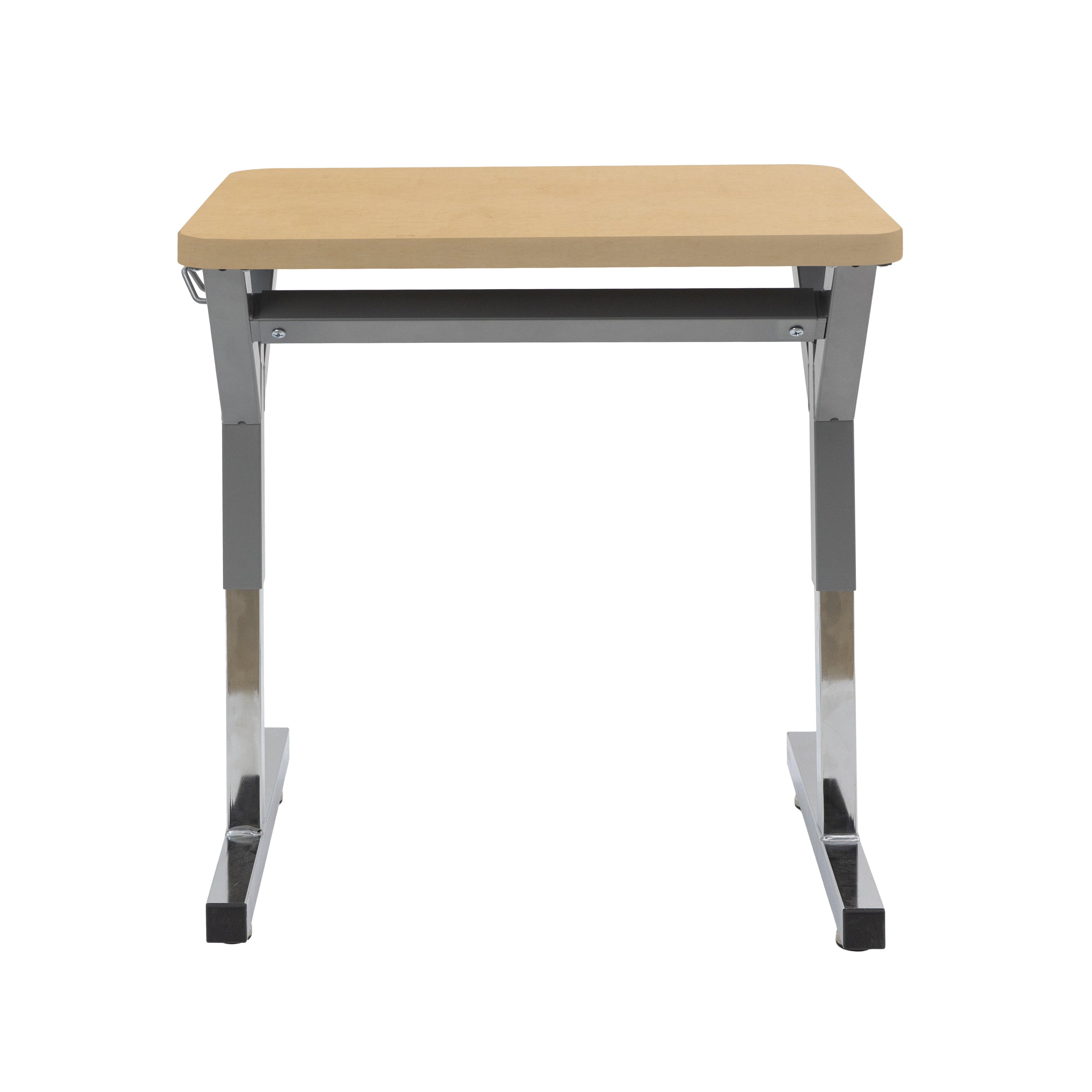 20" x 26" Rectangle Thermofused Table Desk with Adjustable Y-Frame - Maple Grain/Silver