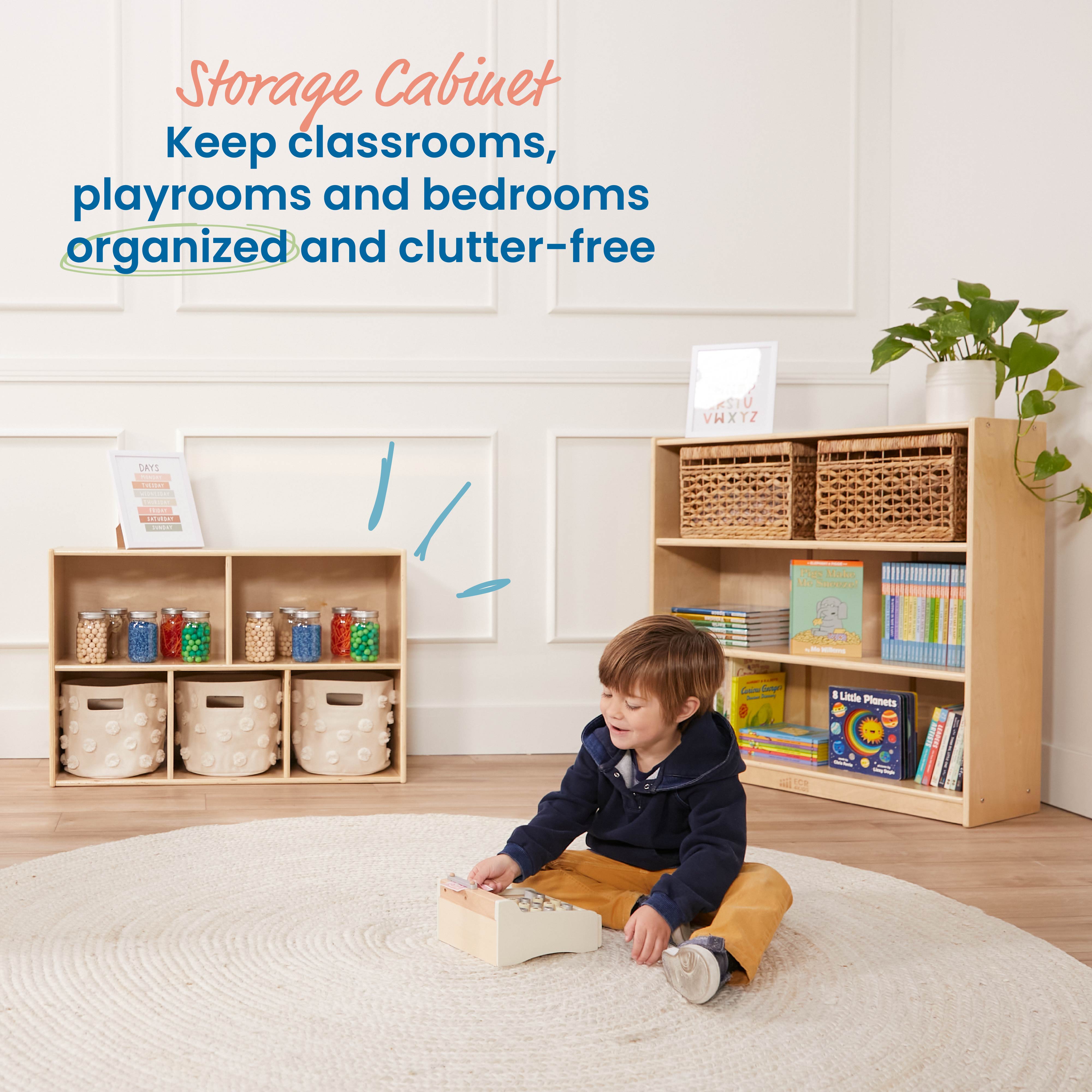 Streamline 5-Compartment Storage Cabinet 24in H - Natural