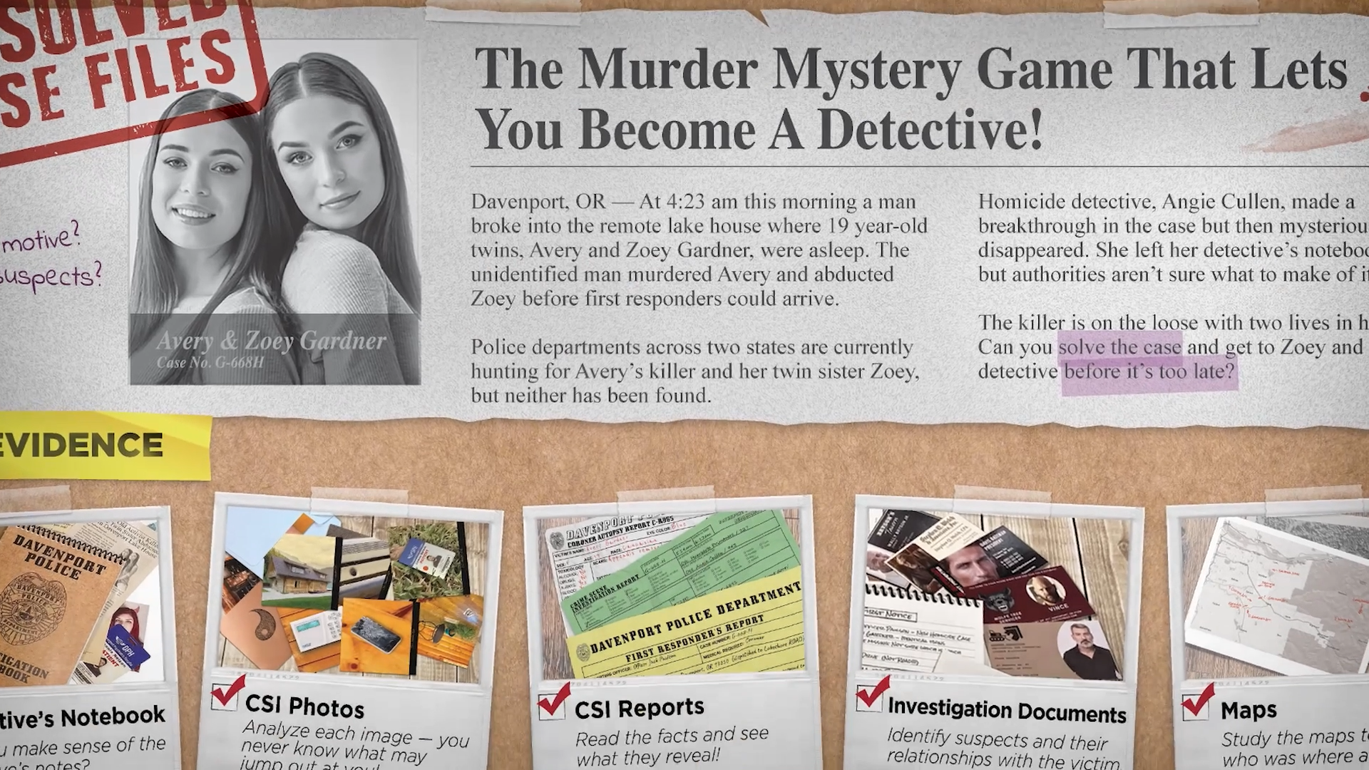 Unsolved Case Files® Avery and Zoey Gardner