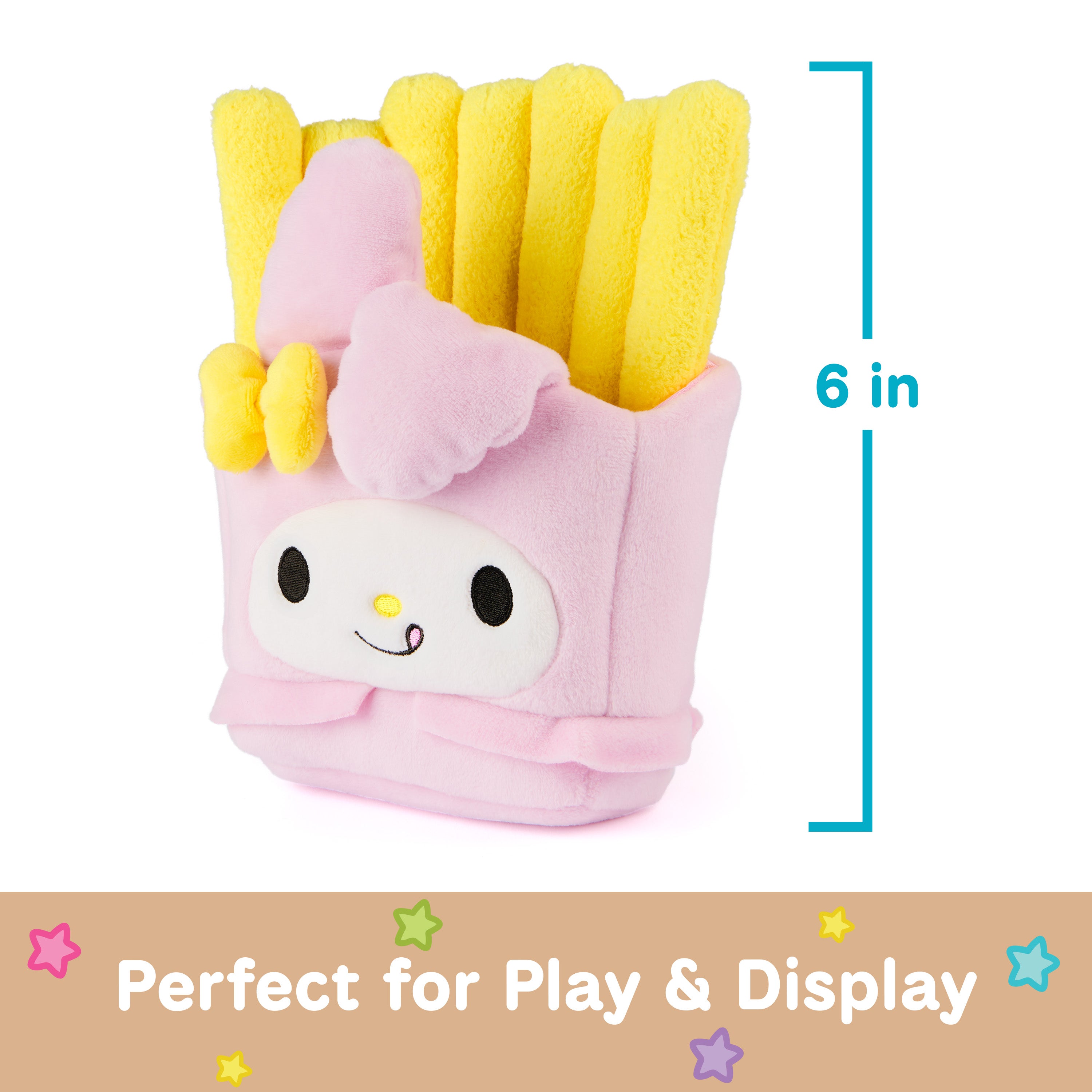 GUND Sanrio Official Hello Kitty and Friends My Melody French Fries Plush, Collectible Plush Toy, Stuffed Animal for Ages 1 and Up, Pink/Yellow, 8”