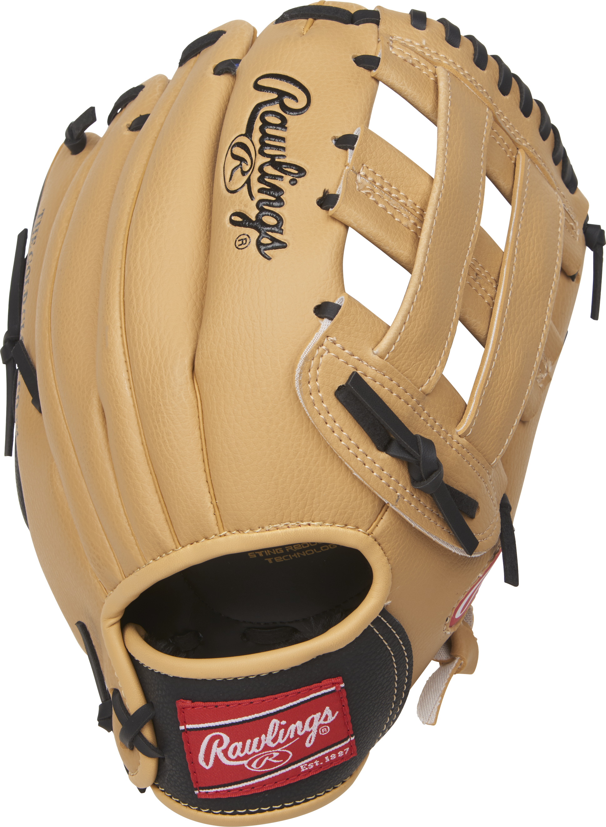 Rawlings Players Series Youth 11.5-Inch Baseball Glove - Right Hand Thrower - Black/Camel
