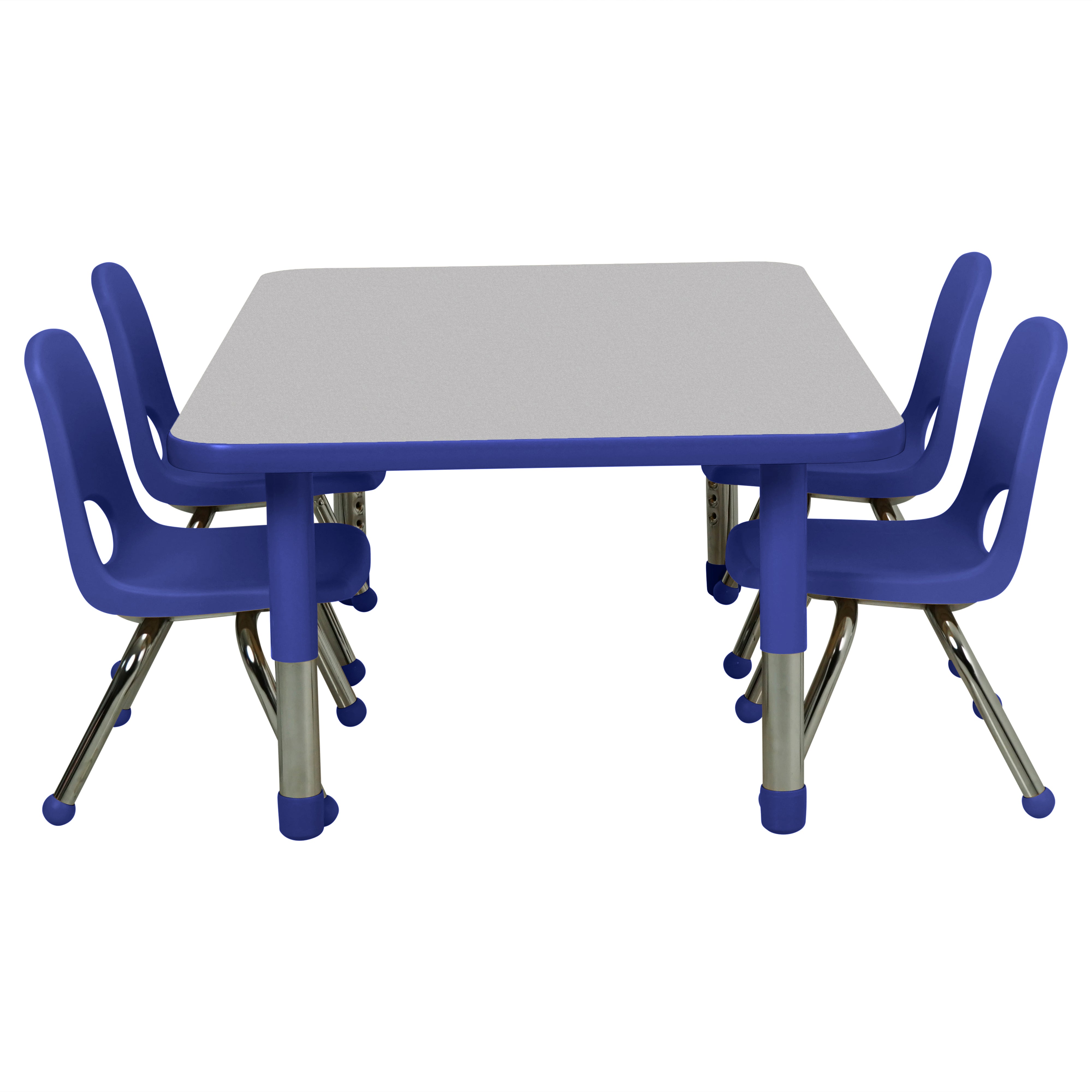 30" x 48" Rectangle T-Molding Activity Table with Adjustable Tiny Tot Legs - Gray/Blue