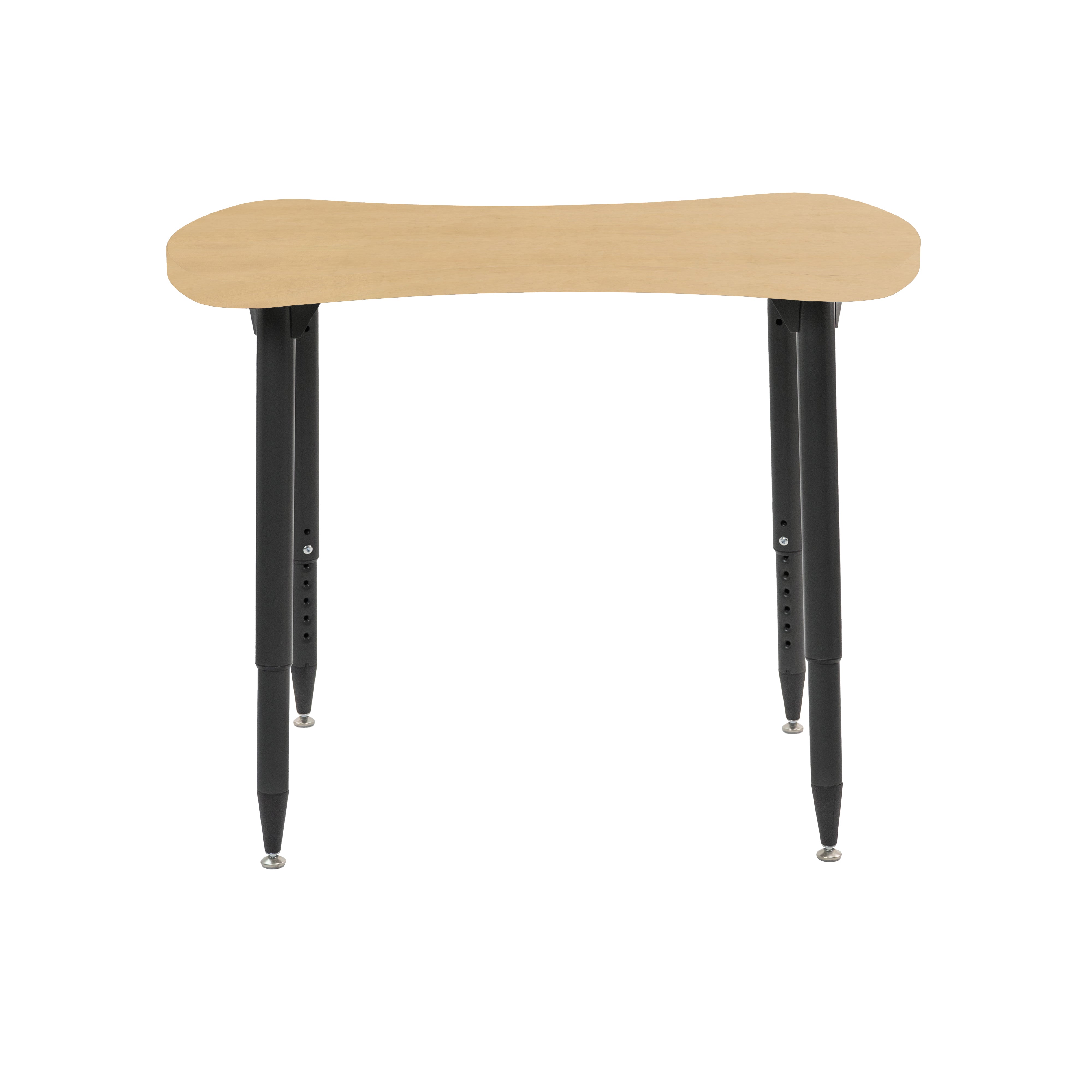 Adapte 25" x 37" Bowtie Woodgrain Activity Table with Adjustable Tapered Legs - Maple Grain/Black