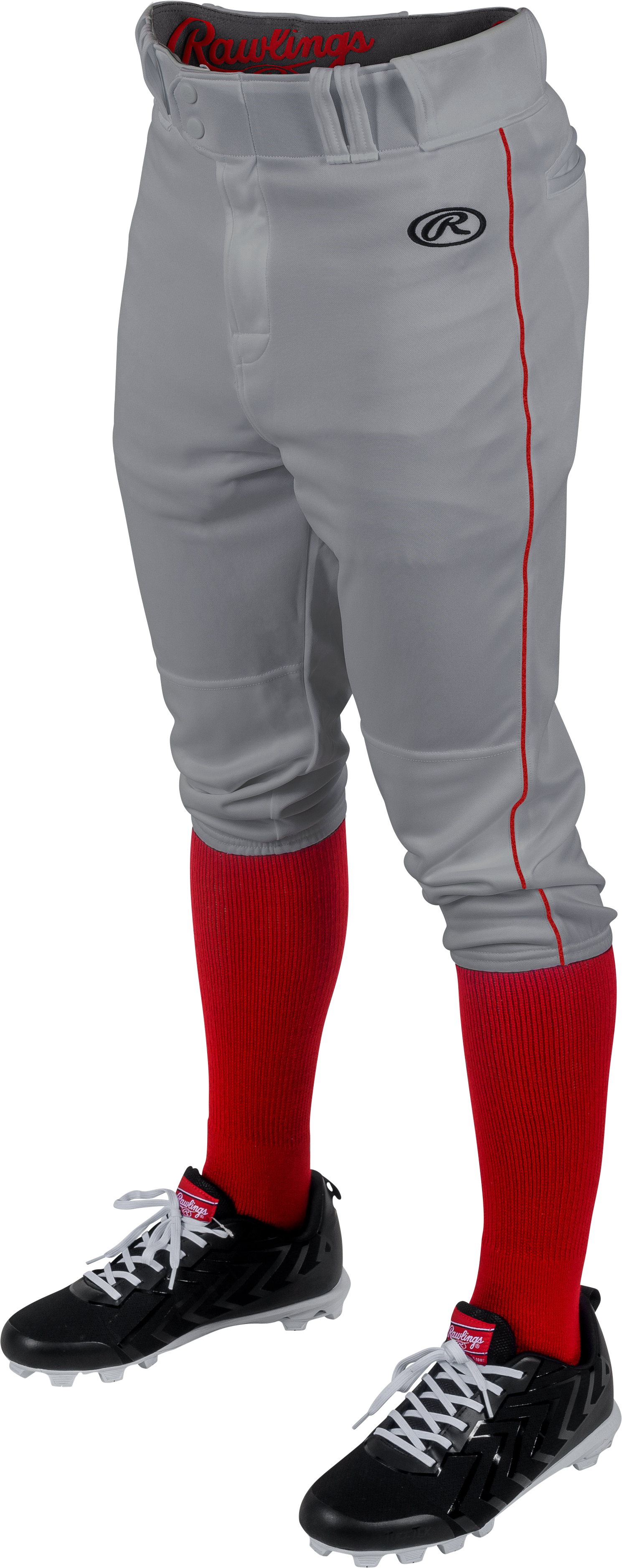 Rawlings Youth Launch Piped Knicker Pant - Small - Blue Gray/Scarlet