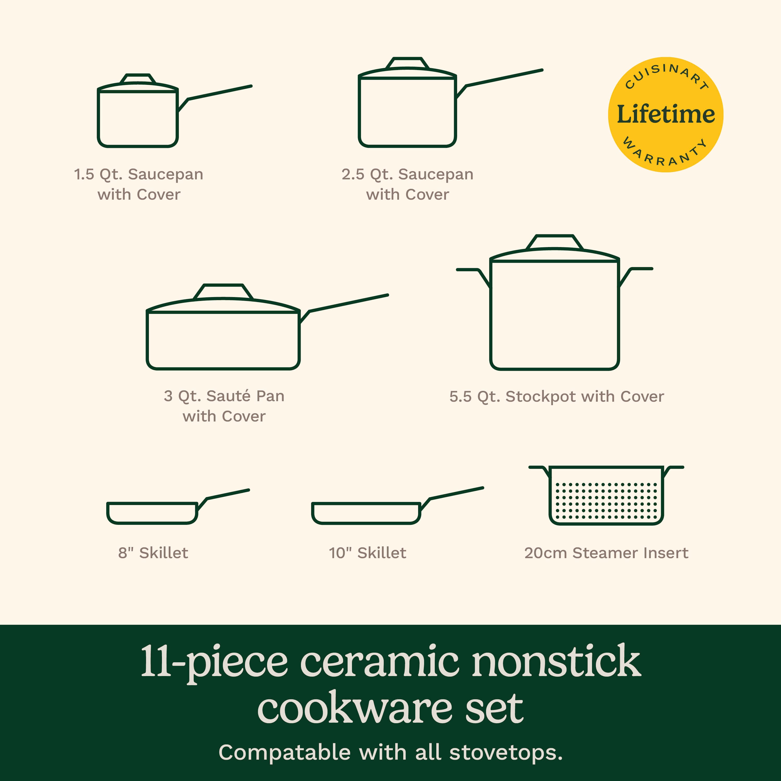 11-Pc Color Impressions Ceramic Nonstick Set