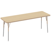 24" x 72" Rectangle T-Molding Activity Table with Adjustable Standard Swivel Glide Legs - Maple/Sand
