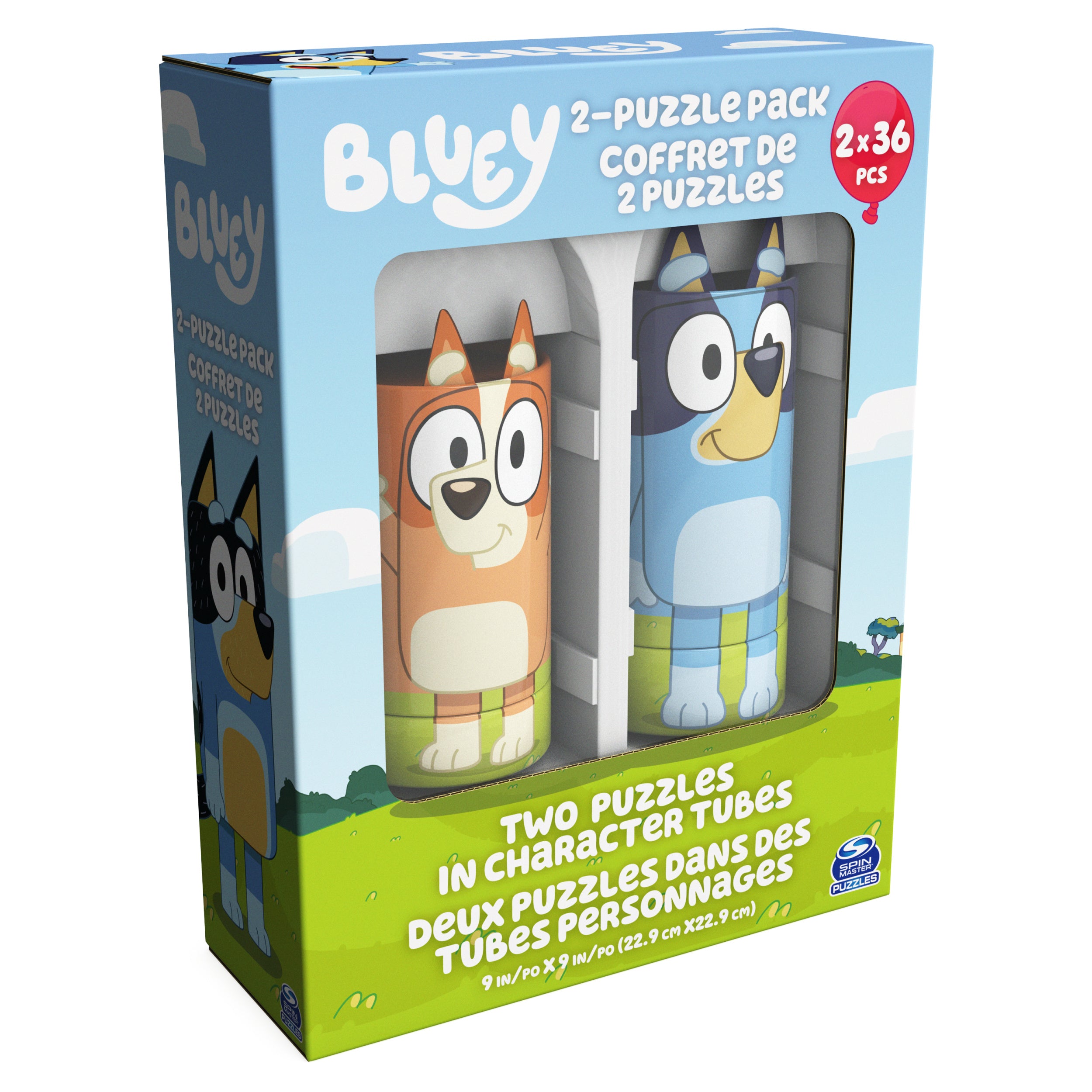 Spin Master Games, Bluey Puzzles 2-Pack, 36 Pieces, Preschool Puzzles, for Ages 3 & Up