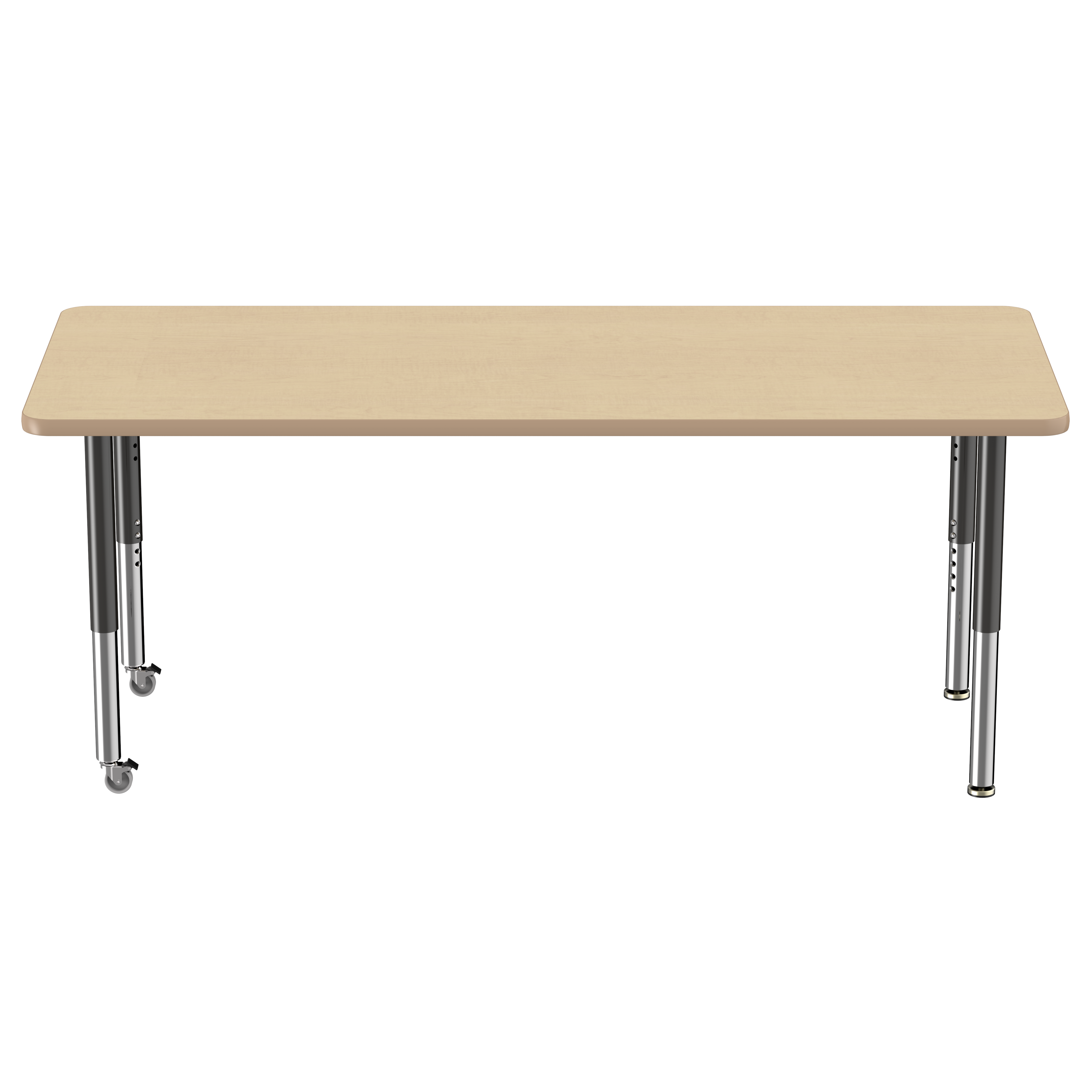 30" x 72" Rectangle T-Molding Activity Table with Adjustable Super Legs - Maple/Maple/Black