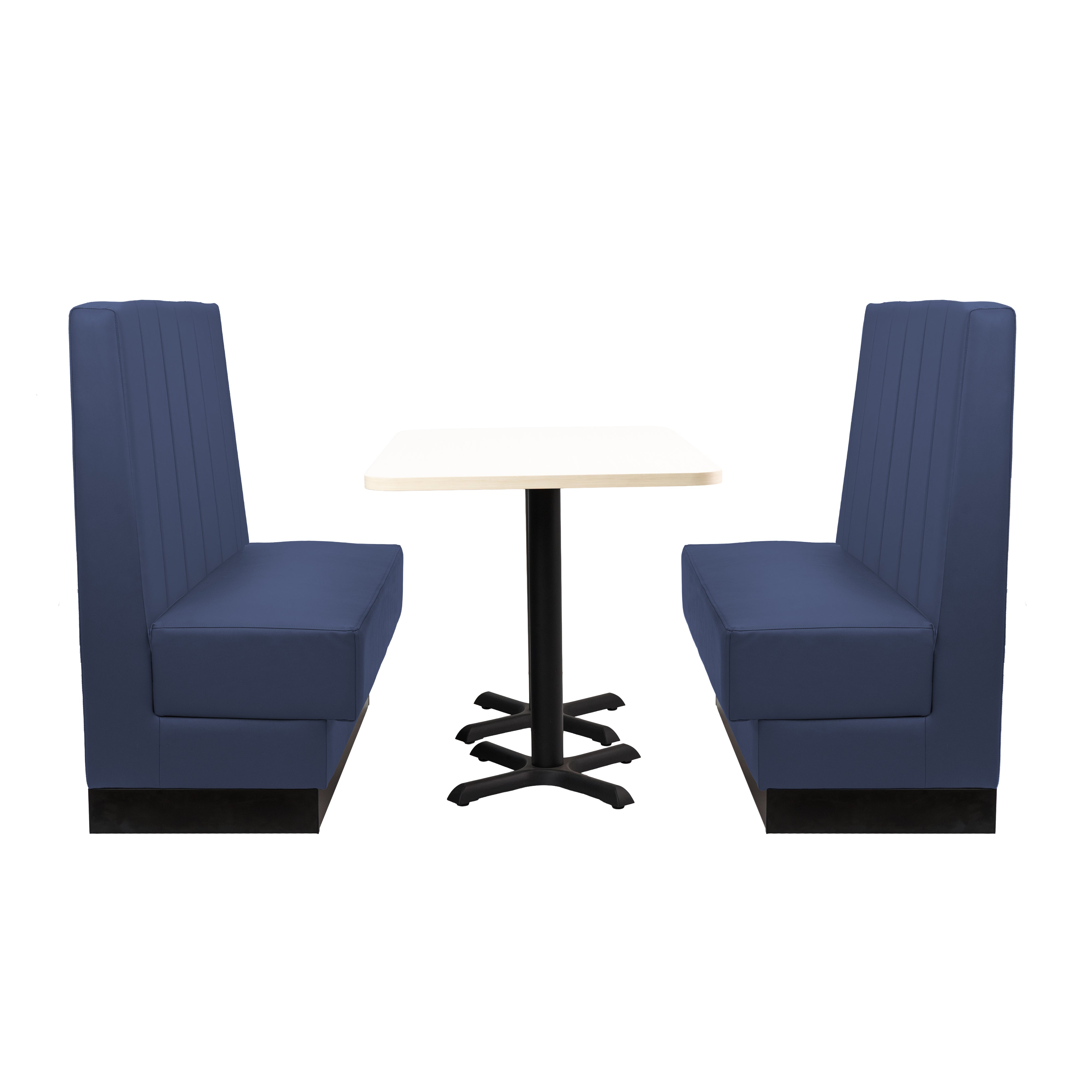 Pro Series Channel Back Single-Sided Restaurant Booth Seating - Navy