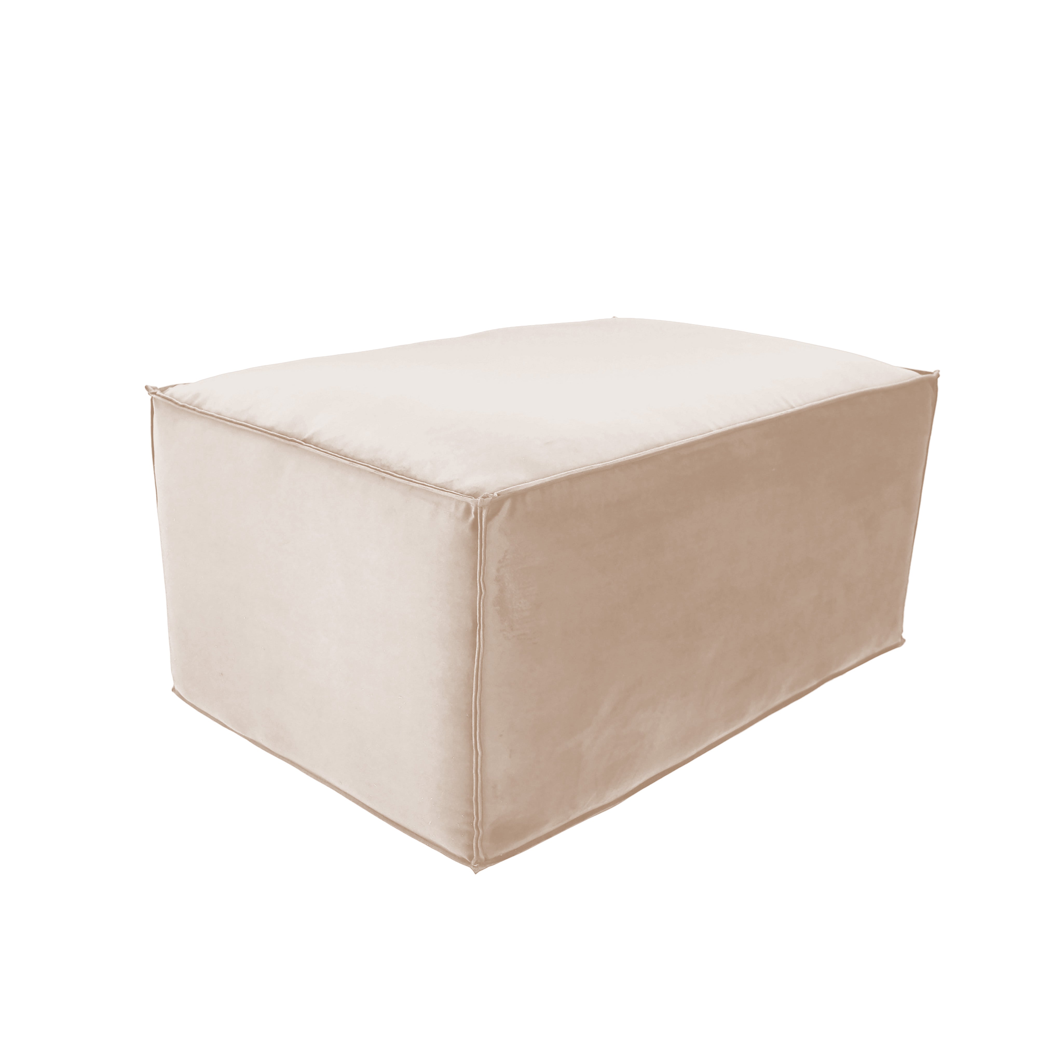 Overstuffed 36" x 24" Rectangle Microfiber Ottoman, 16" Height - Beige