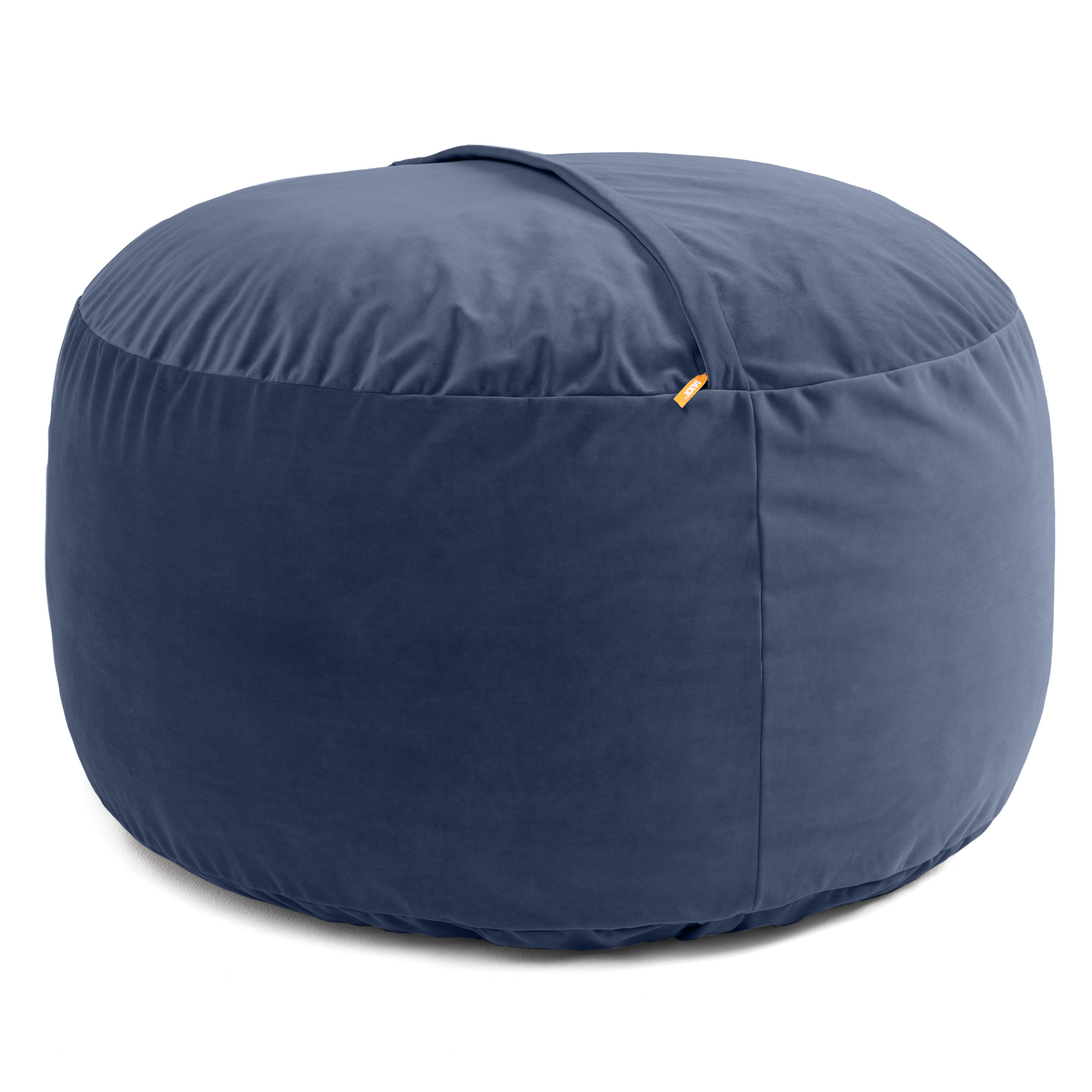 Jaxx 4 Foot Saxx - Large Round Bean Bag Chair for Adults - Lush Velvet Navy Blue