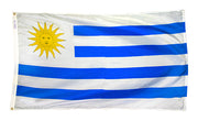 Uruguay Flag 4x6 ft. Nylon SolarGuard Nyl-Glo 100% Made in USA to Official United Nations Design Specifications.