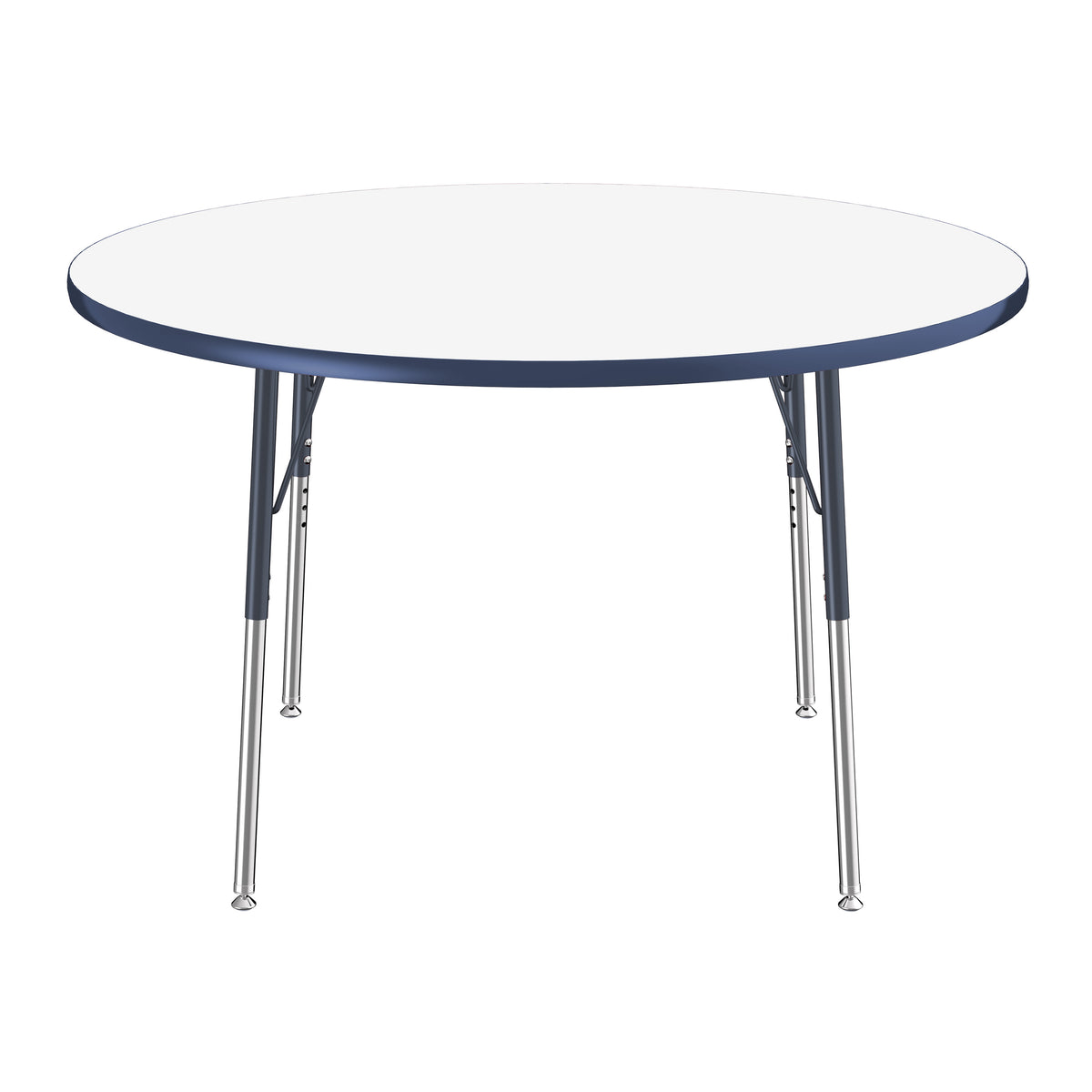 48" Round Dry-Erase Activity Table with Adjustable Standard Swivel Glide Legs - Whiteboard/Navy