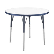 36" Round Dry-Erase Activity Table with Adjustable Standard Swivel Glide Legs - Whiteboard/Navy