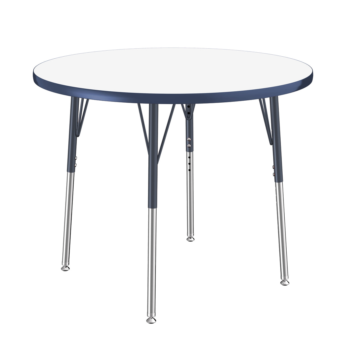 36" Round Dry-Erase Activity Table with Adjustable Standard Swivel Glide Legs - Whiteboard/Navy