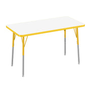 24" x 48" Rectangle Dry-Erase Activity Table with Adjustable Standard Swivel Glide Legs - Whiteboard/Yellow