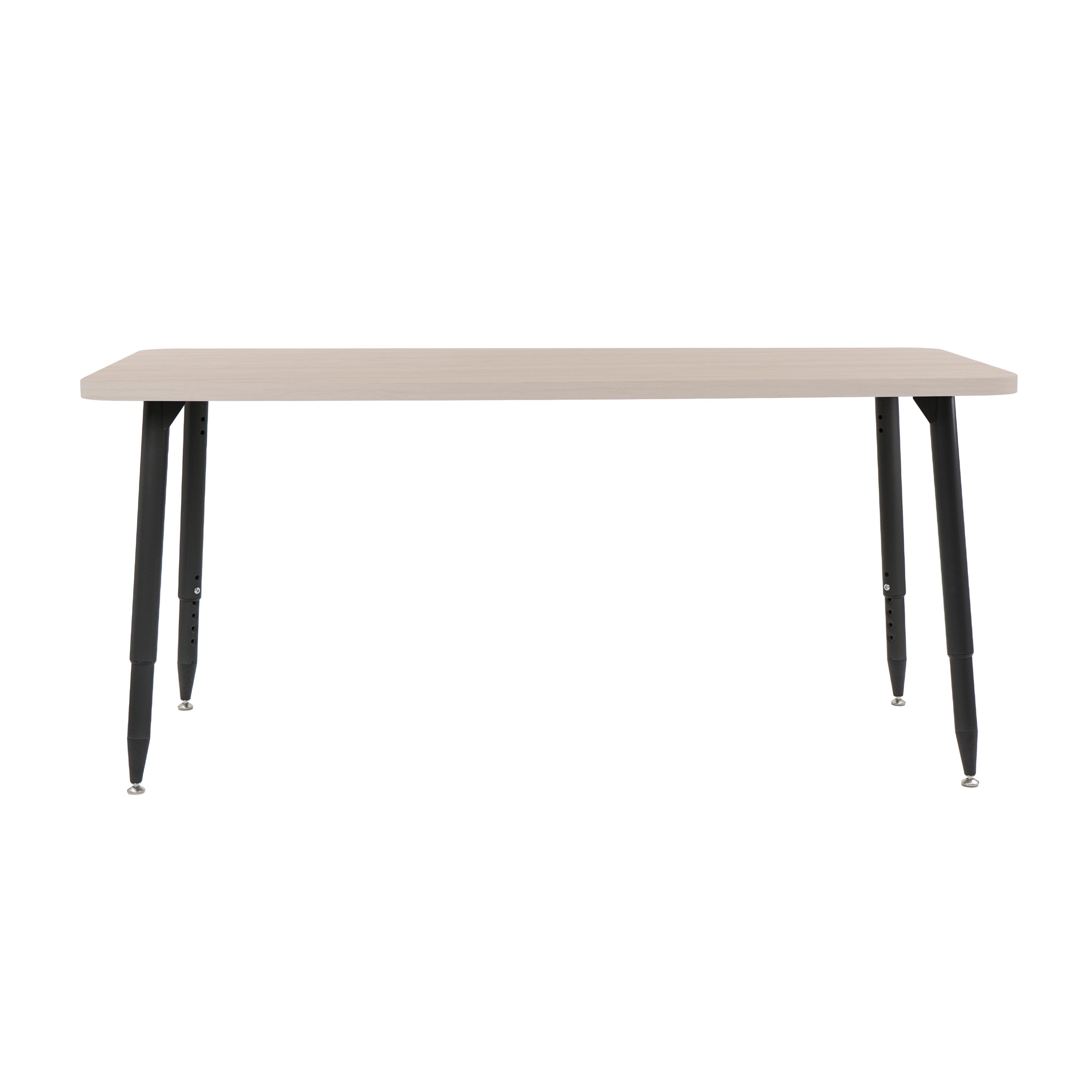 Adapte 30" x 60" Rectangle Woodgrain Activity Table with Adjustable Tapered Legs - Asian Sand/Black