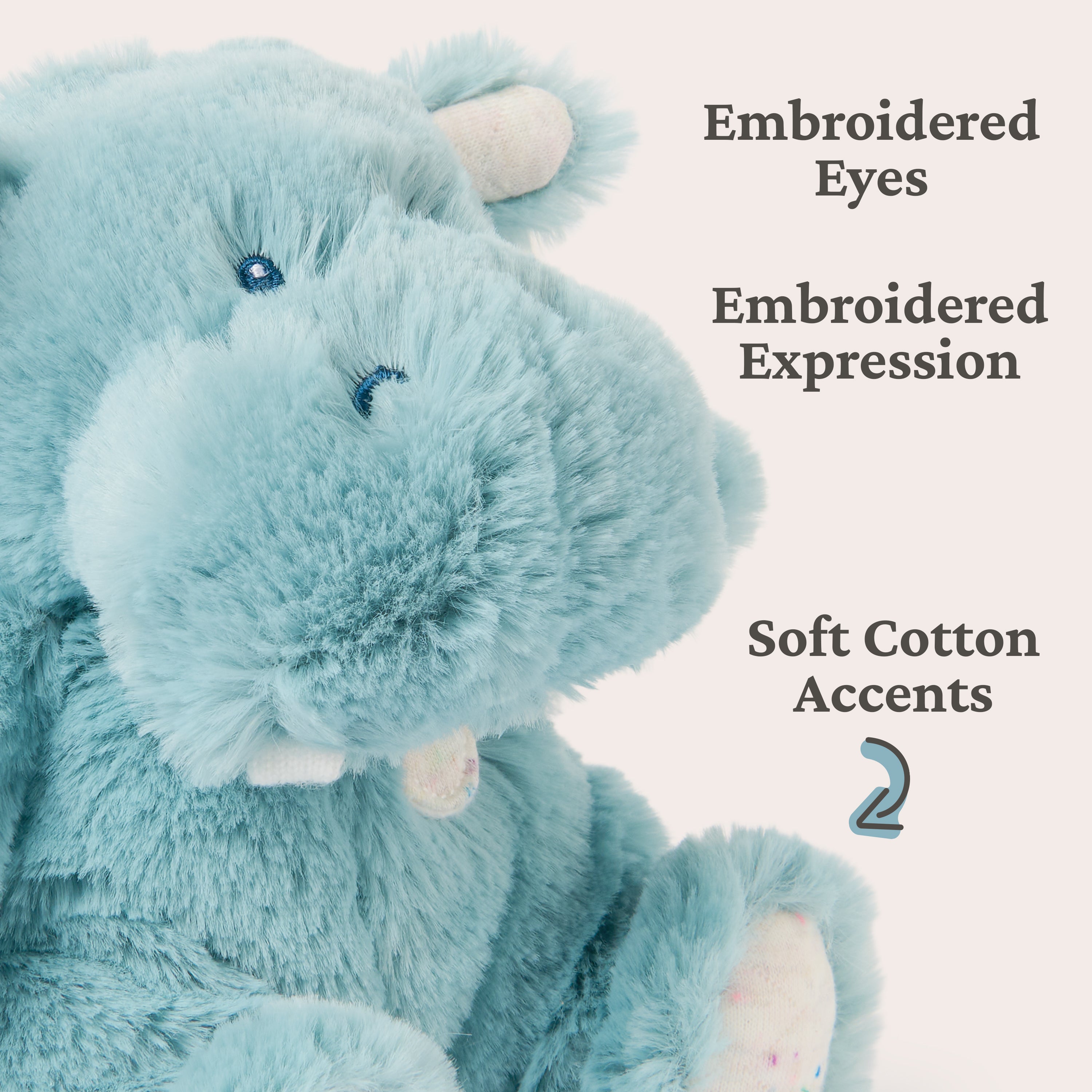 Baby GUND Oh So Snuggly Littles Hippo, Small Stuffed Animals, Hippo Stuffed Animal, Plush Toys for Infants and Toddlers, Teal, 7”
