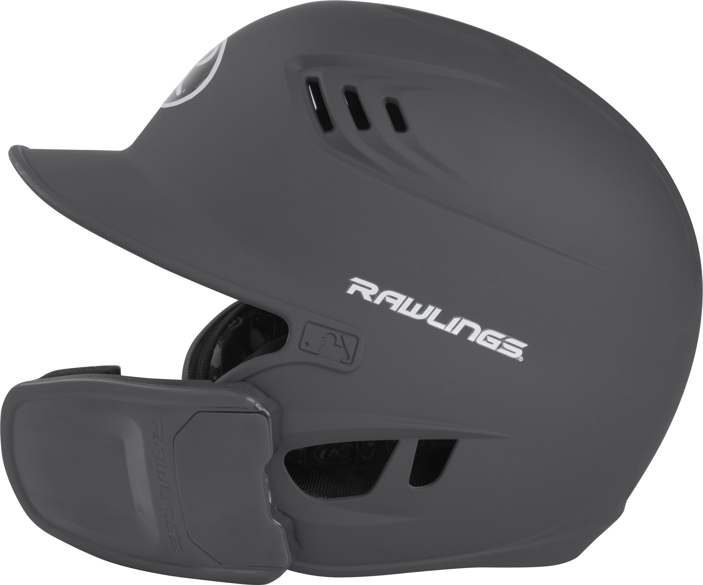 Rawlings R16 Matte Junior 1-Tone Baseball Helmet With Reversible Extension - Graphite