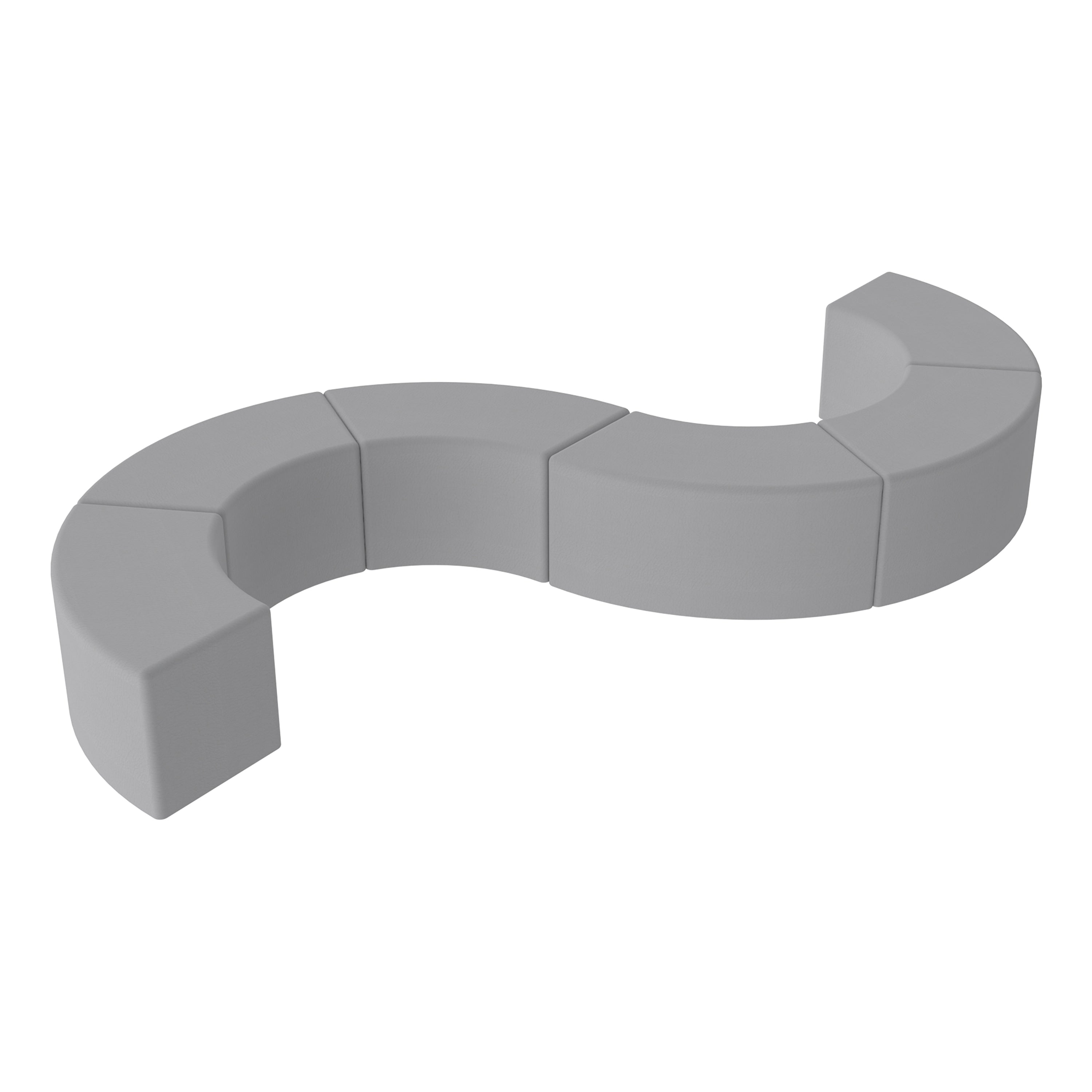 Pro Series Upholstered S Curve Ottoman 18" Height, 6-Piece - Gray