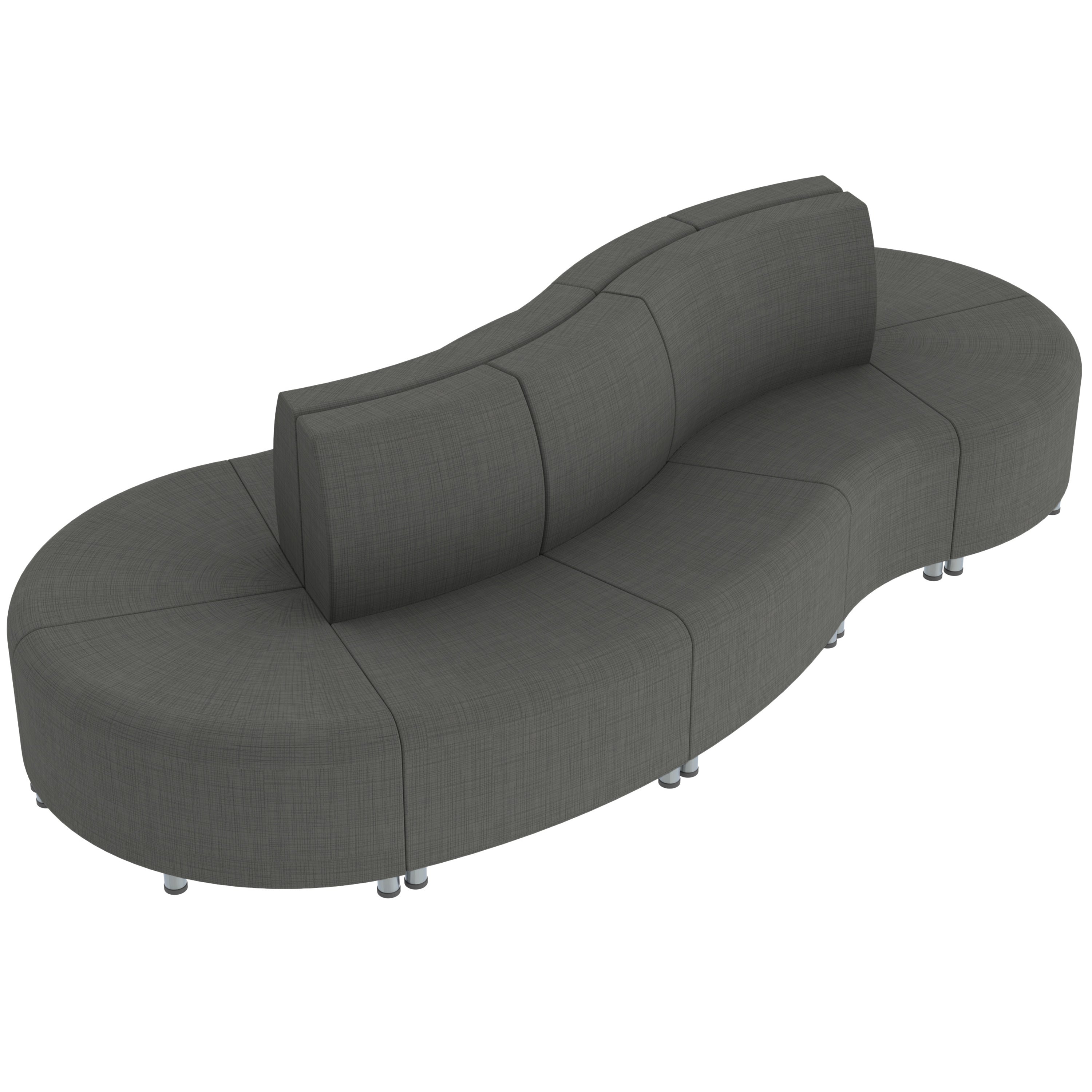 Pro Series Connect Curved Wave Seating, 10-Piece Set - Slate Gray Crosshatch
