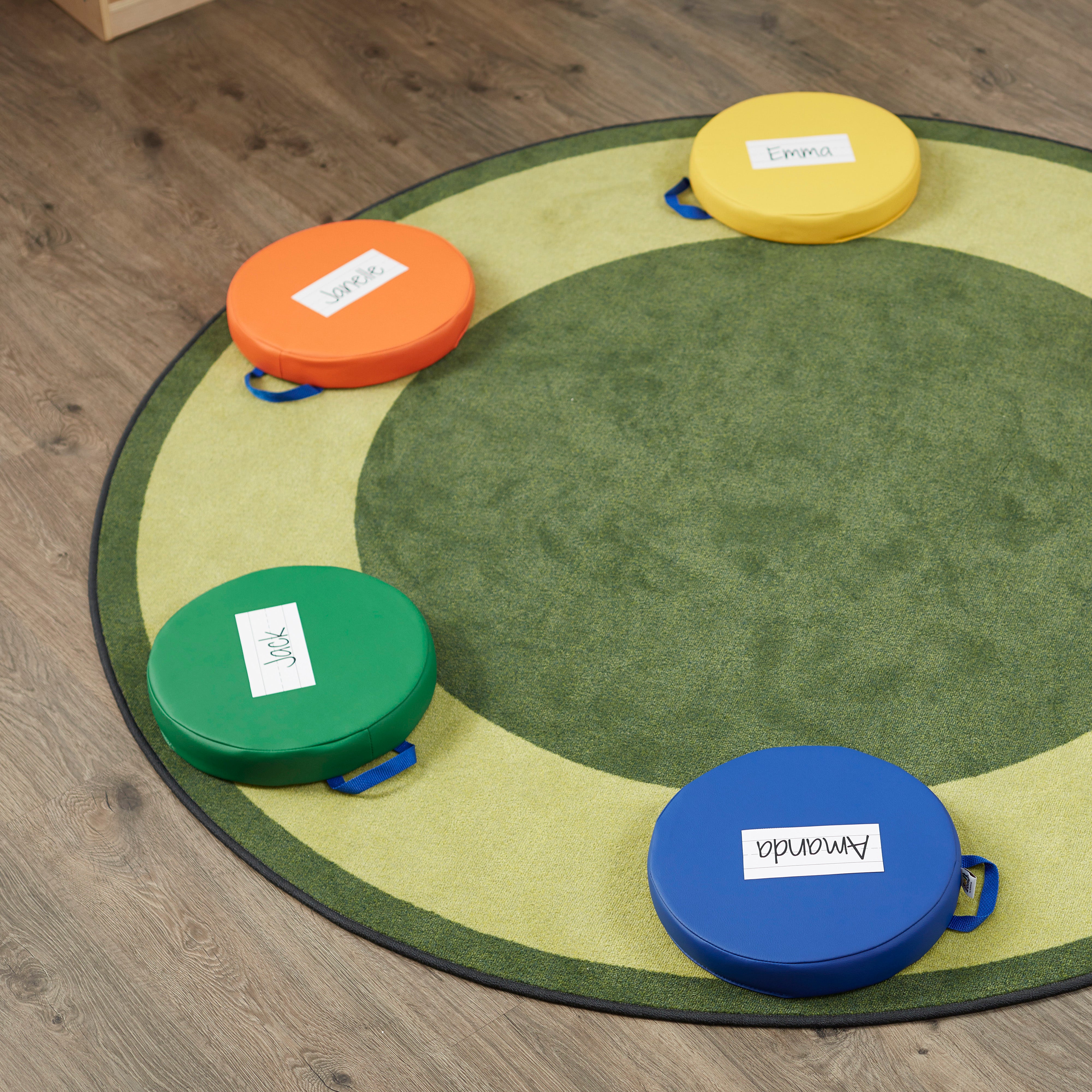 SoftZone Round Floor Cushion with Handle 6-Piece - Assorted