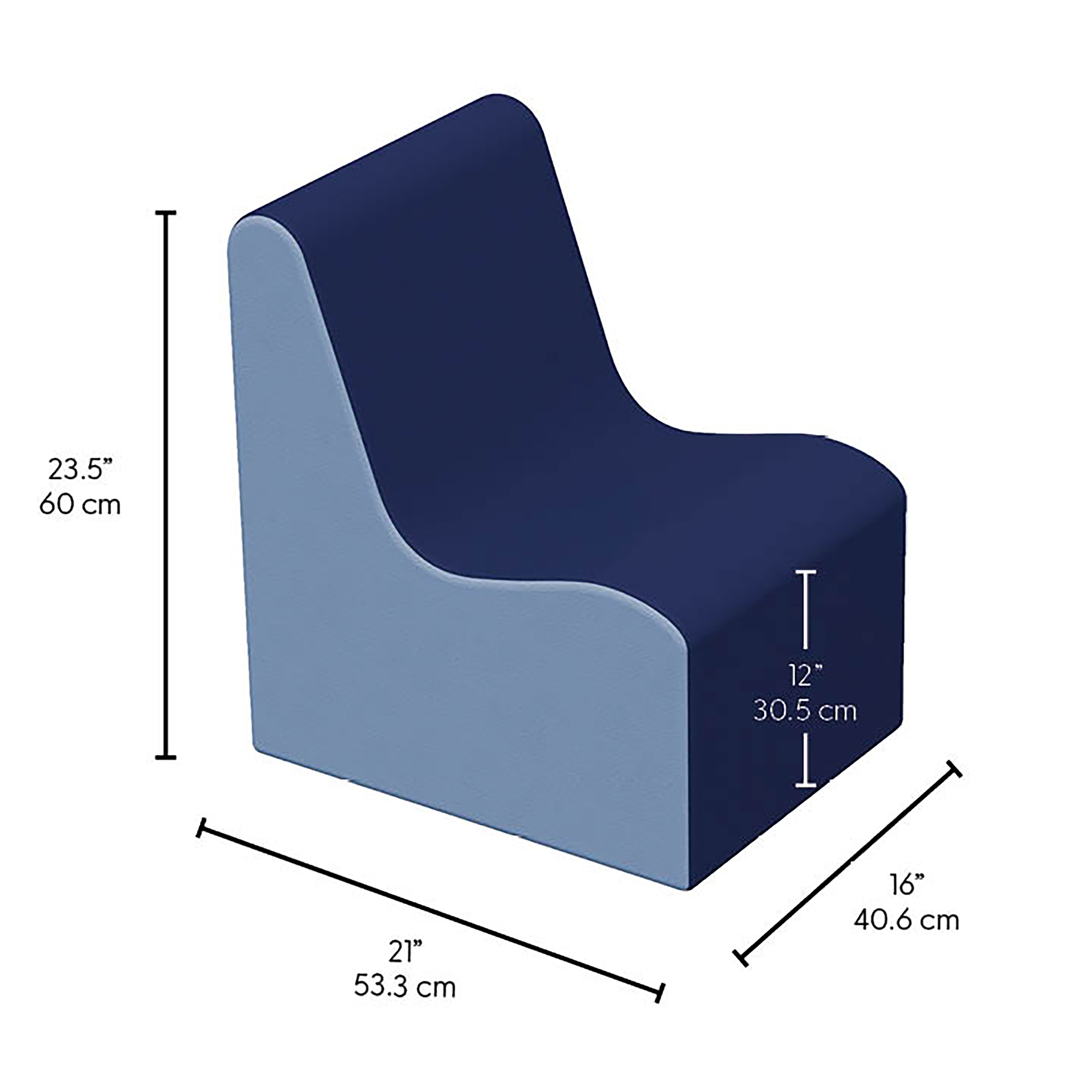 SoftScape Wave Preschool Chairs, 2-Piece - Navy/Powder Blue